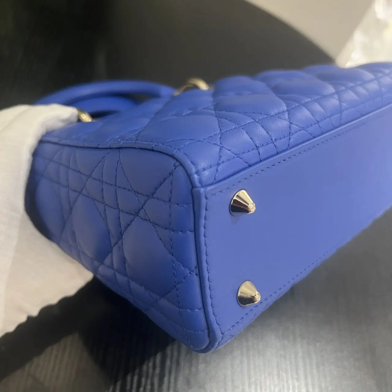 DIOR Small Lady Dior Bag Blue Lambskin DIOR Small Lady Dior Bag Blue Lambskin