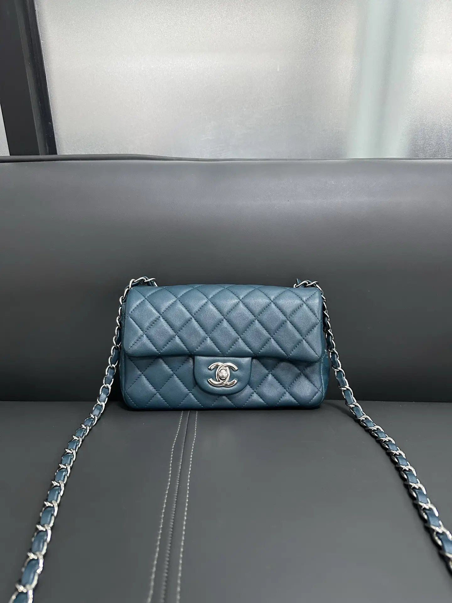 CHANEL Malachite Quilted Lambskin Mini Rectangular Classic Flap CHANEL Malachite Quilted Lambskin Mini Rectangular Classic Flap