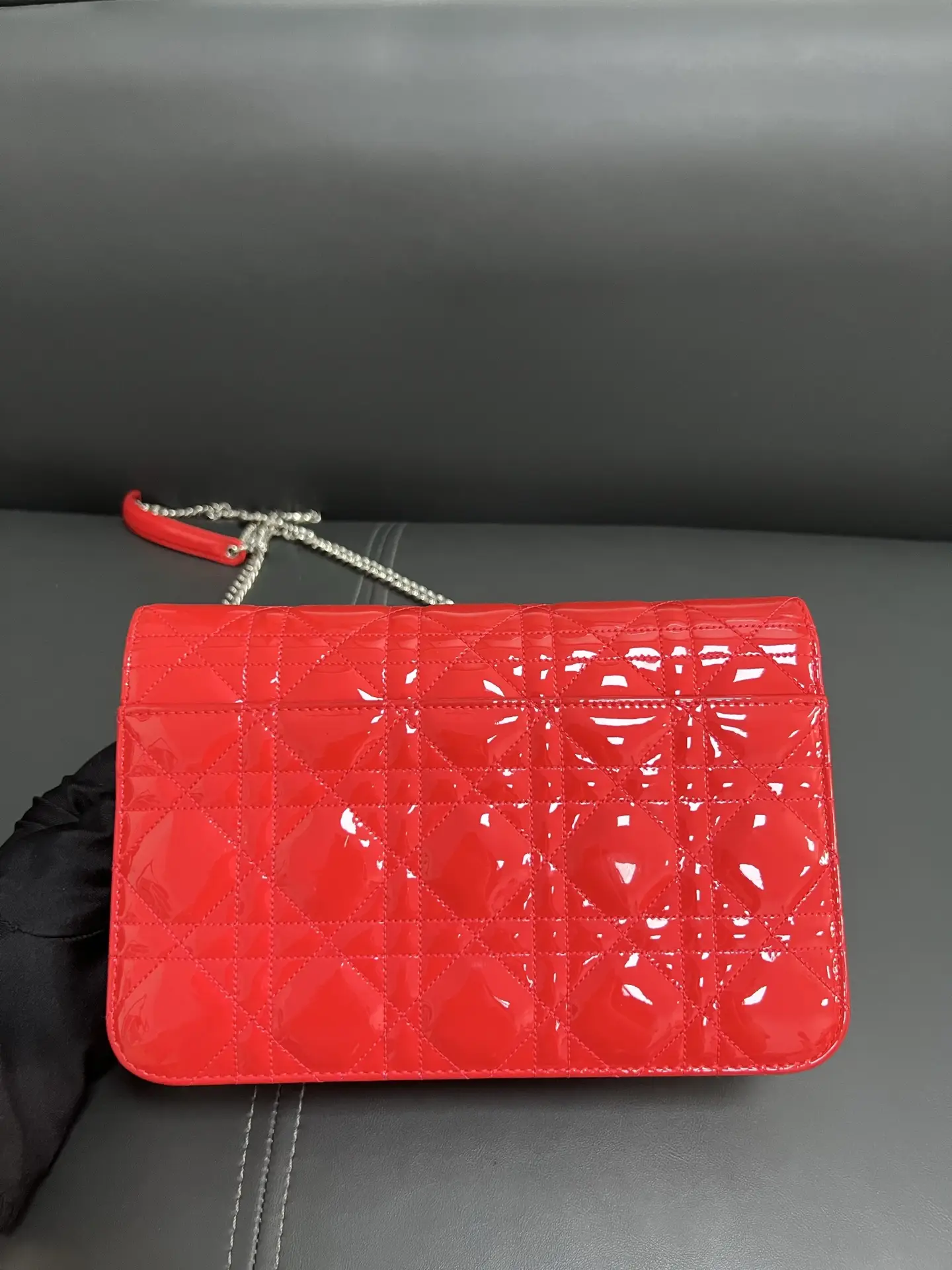 DIOR Christian Dior Miss Dior Chain Wallet Red DIOR Christian Dior Miss Dior Chain Wallet Red