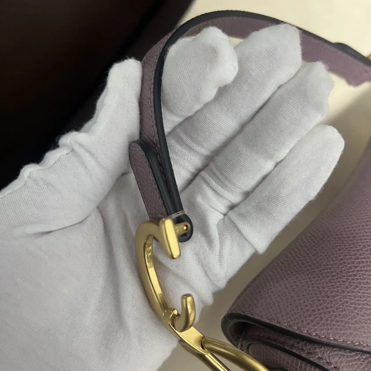 DIOR Mini Saddle Bag with Strap Purple Grained Calfskin DIOR Mini Saddle Bag with Strap Purple Grained Calfskin