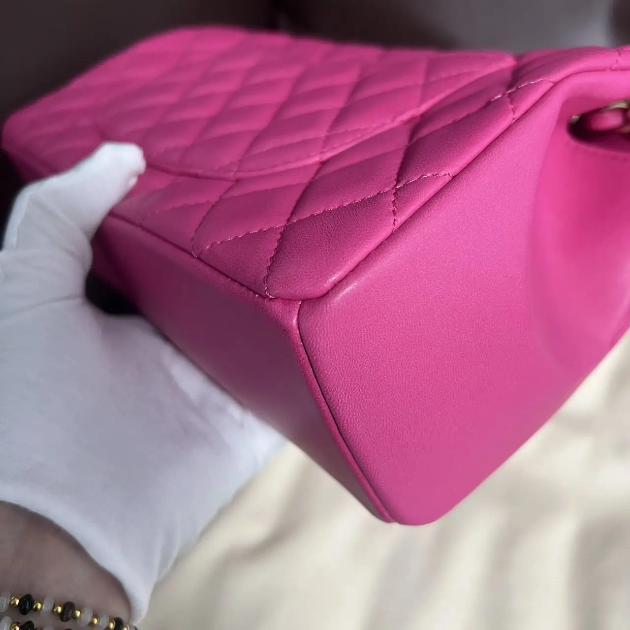 CHANEL Classic Flap Bag Small Pink Quilted Lambskin Bag Seasonal Collection New CHANEL Classic Flap Bag Small Pink Quilted Lambskin Bag Seasonal Collection New