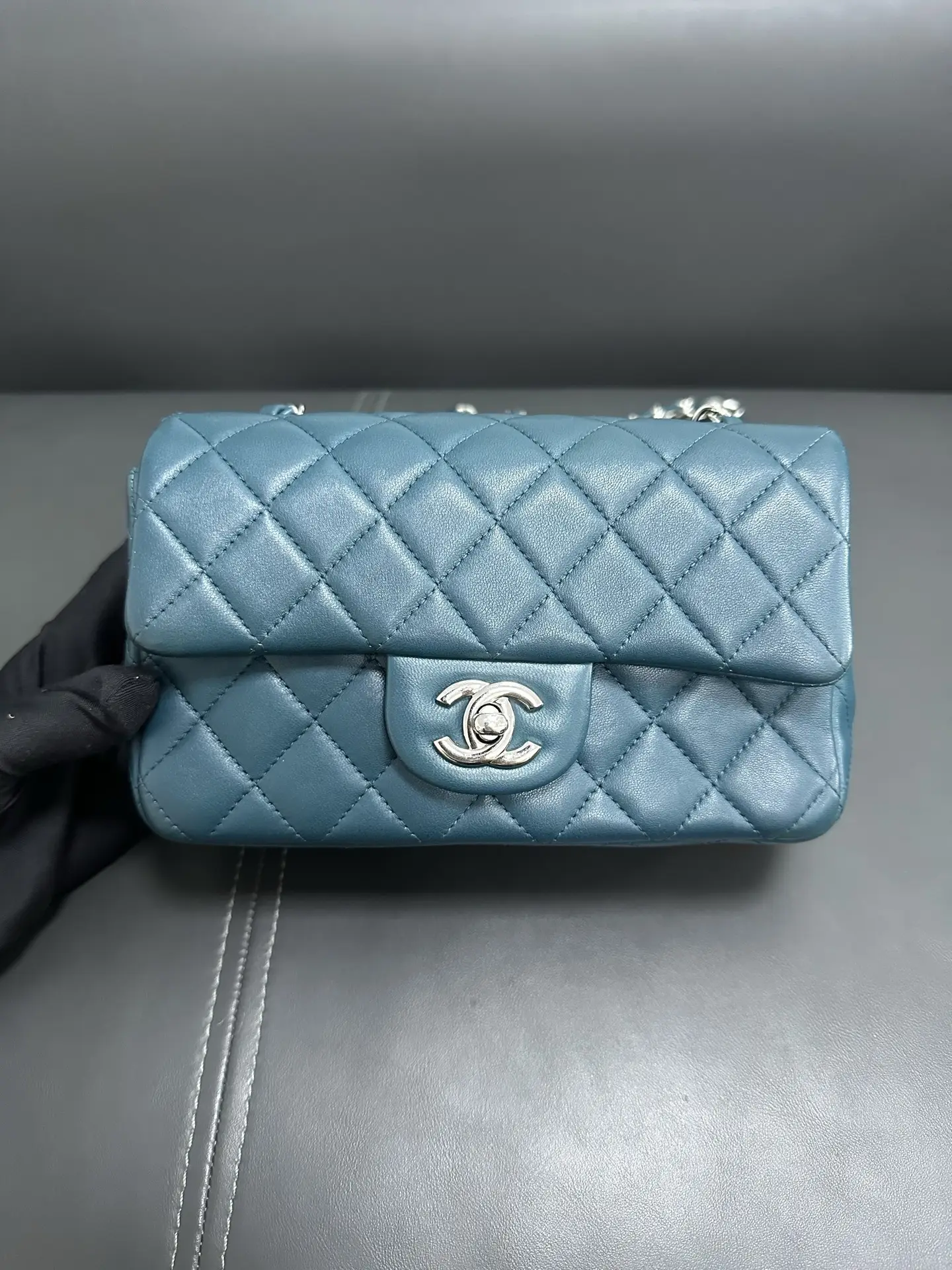 CHANEL Malachite Quilted Lambskin Mini Rectangular Classic Flap CHANEL Malachite Quilted Lambskin Mini Rectangular Classic Flap