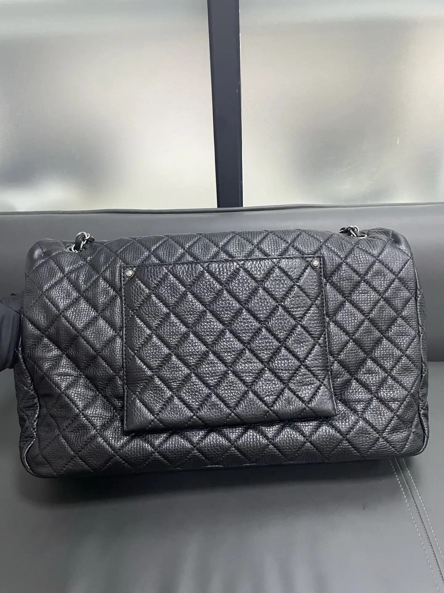 Chanel Black Calfskin Quilted XXL Travel Flap Bag New With Receipt Chanel Black Calfskin Quilted XXL Travel Flap Bag New With Receipt