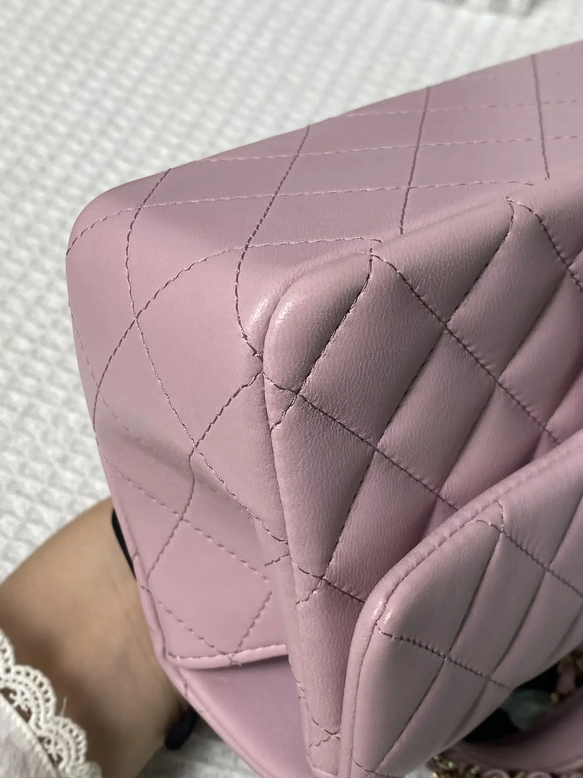 CHANEL Mini Rectangular Classic Top Handle Flap Bag Pink Lambskin CHANEL Mini Rectangular Classic Top Handle Flap Bag Pink Lambskin