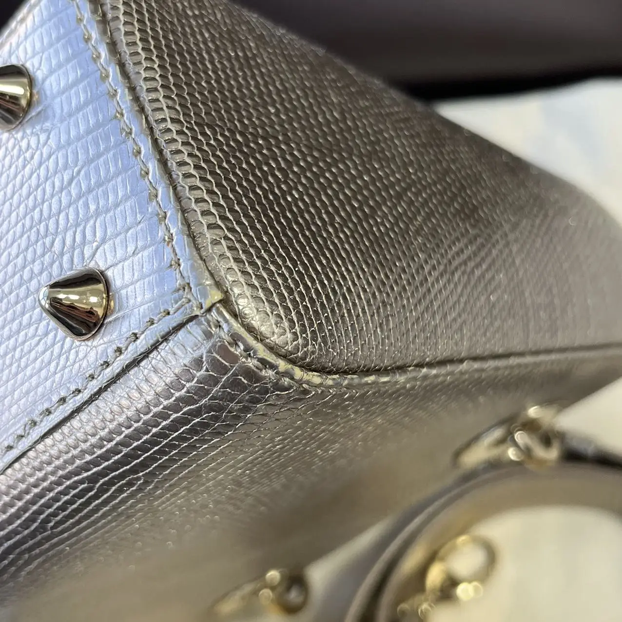 DIOR Small Lady Dior Bag Lizard Leather Gold DIOR Small Lady Dior Bag Lizard Leather Gold