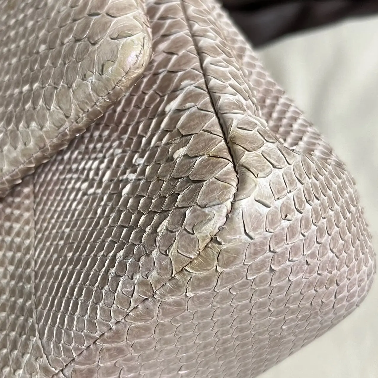 CHANEL Classic Flap Bag Beige Medium Python Leather Limited Version CHANEL Classic Flap Bag Beige Medium Python Leather Limited Version