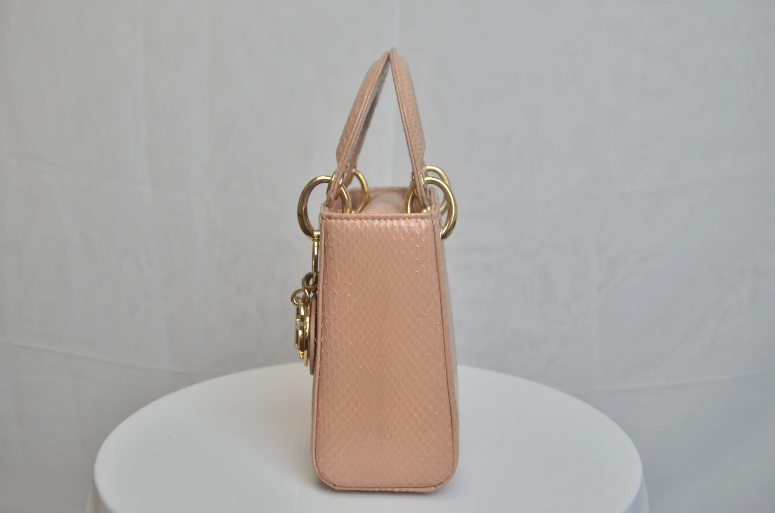 DIOR Limited Edition Mini Lady Dior - Naked Pink Python Leather DIOR Limited Edition Mini Lady Dior - Naked Pink Python Leather