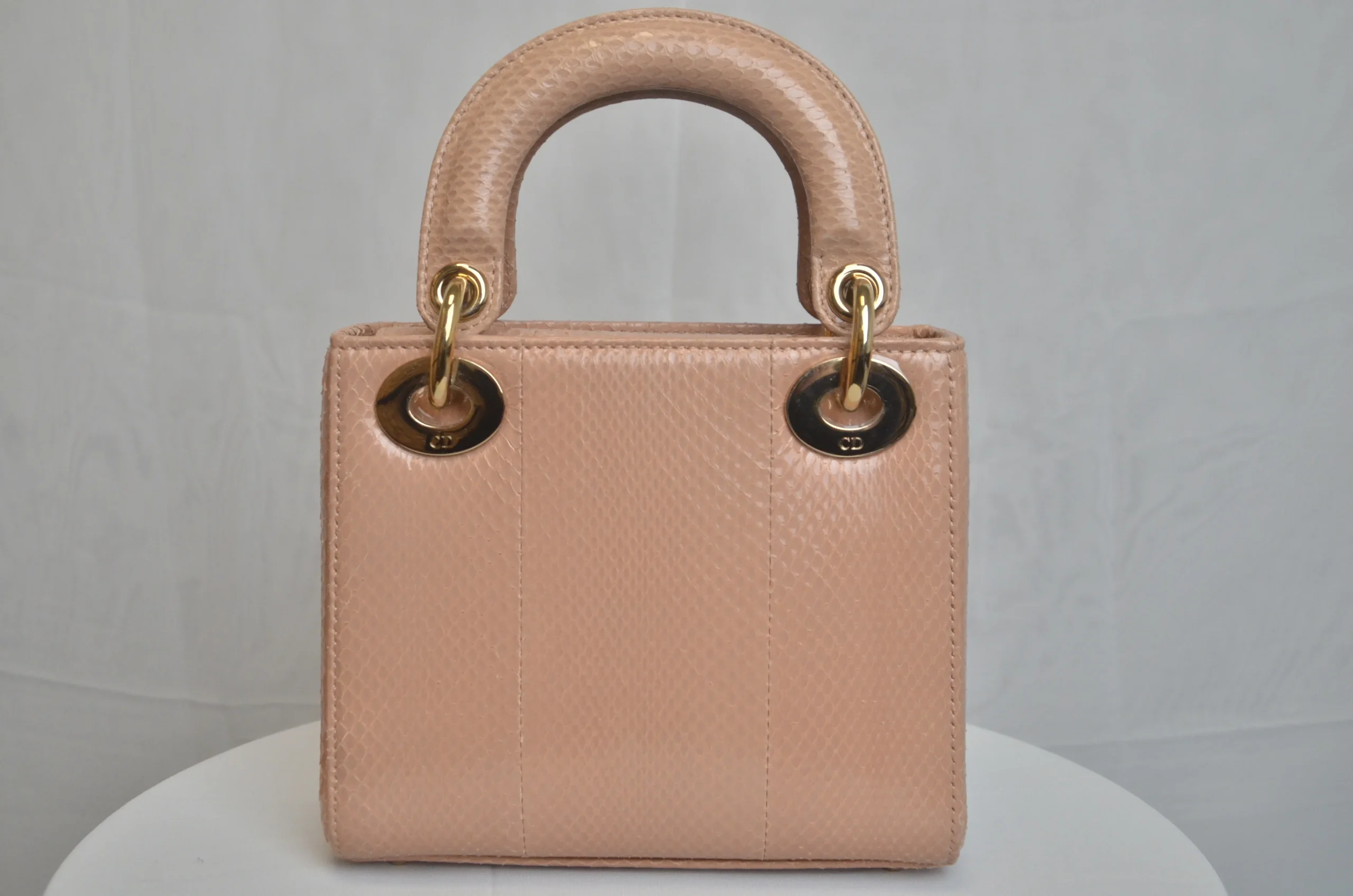 DIOR Limited Edition Mini Lady Dior - Naked Pink Python Leather DIOR Limited Edition Mini Lady Dior - Naked Pink Python Leather