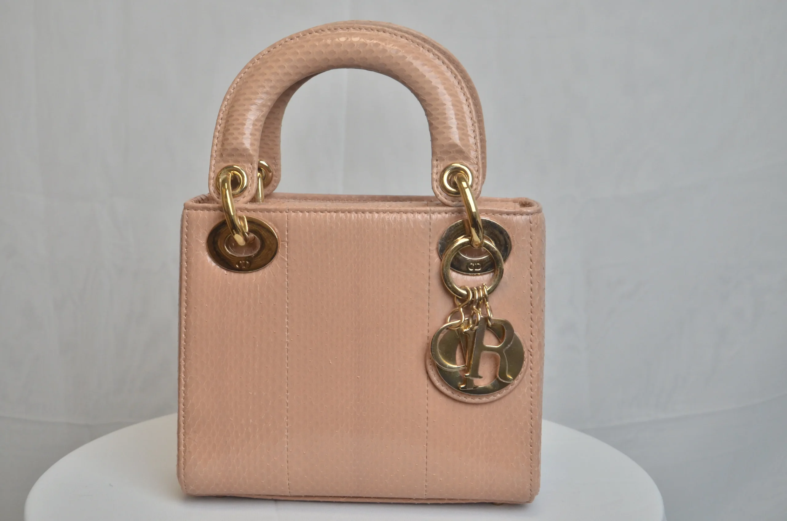 DIOR Limited Edition Mini Lady Dior - Naked Pink Python Leather DIOR Limited Edition Mini Lady Dior - Naked Pink Python Leather