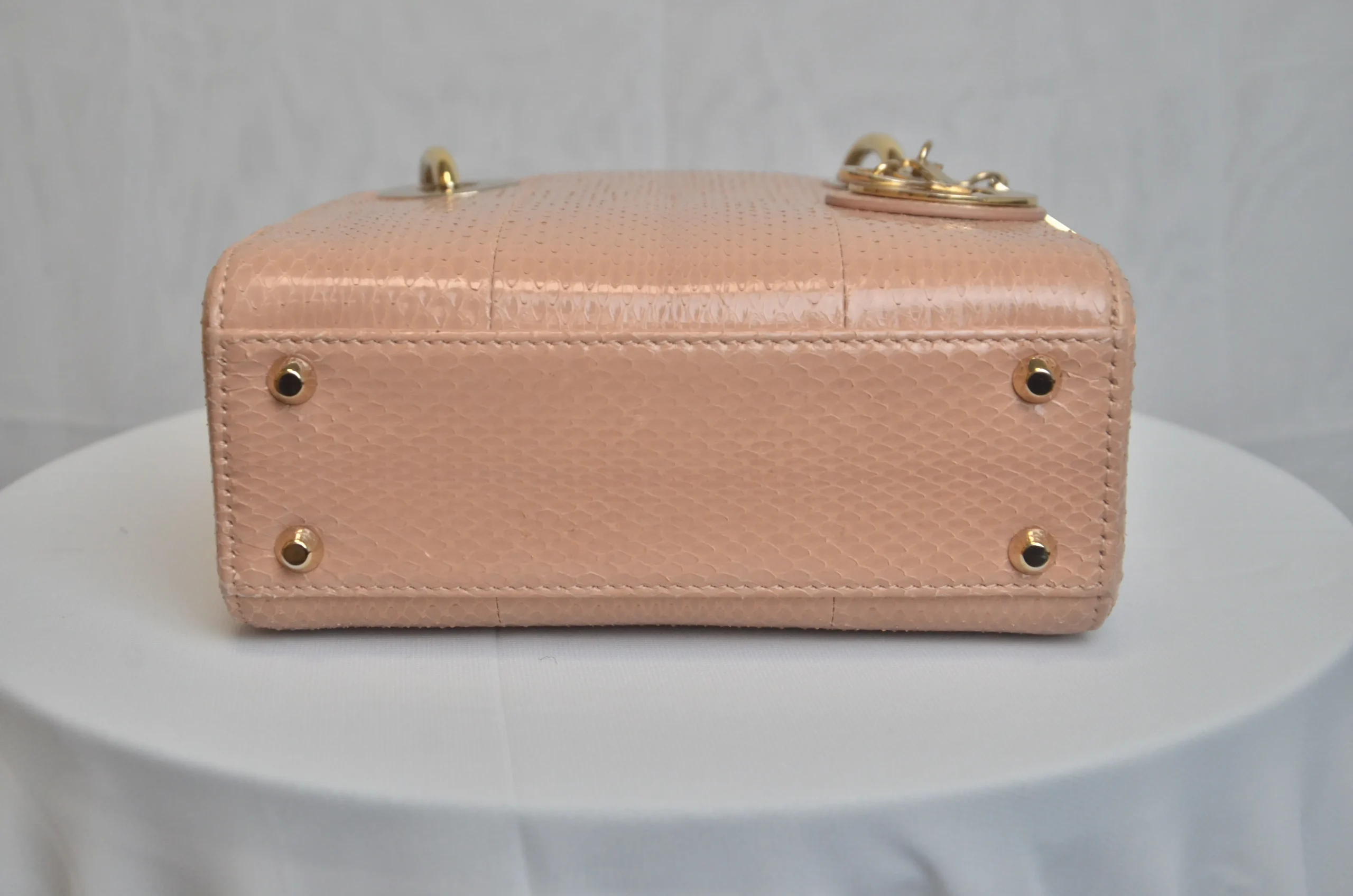 DIOR Limited Edition Mini Lady Dior - Naked Pink Python Leather DIOR Limited Edition Mini Lady Dior - Naked Pink Python Leather