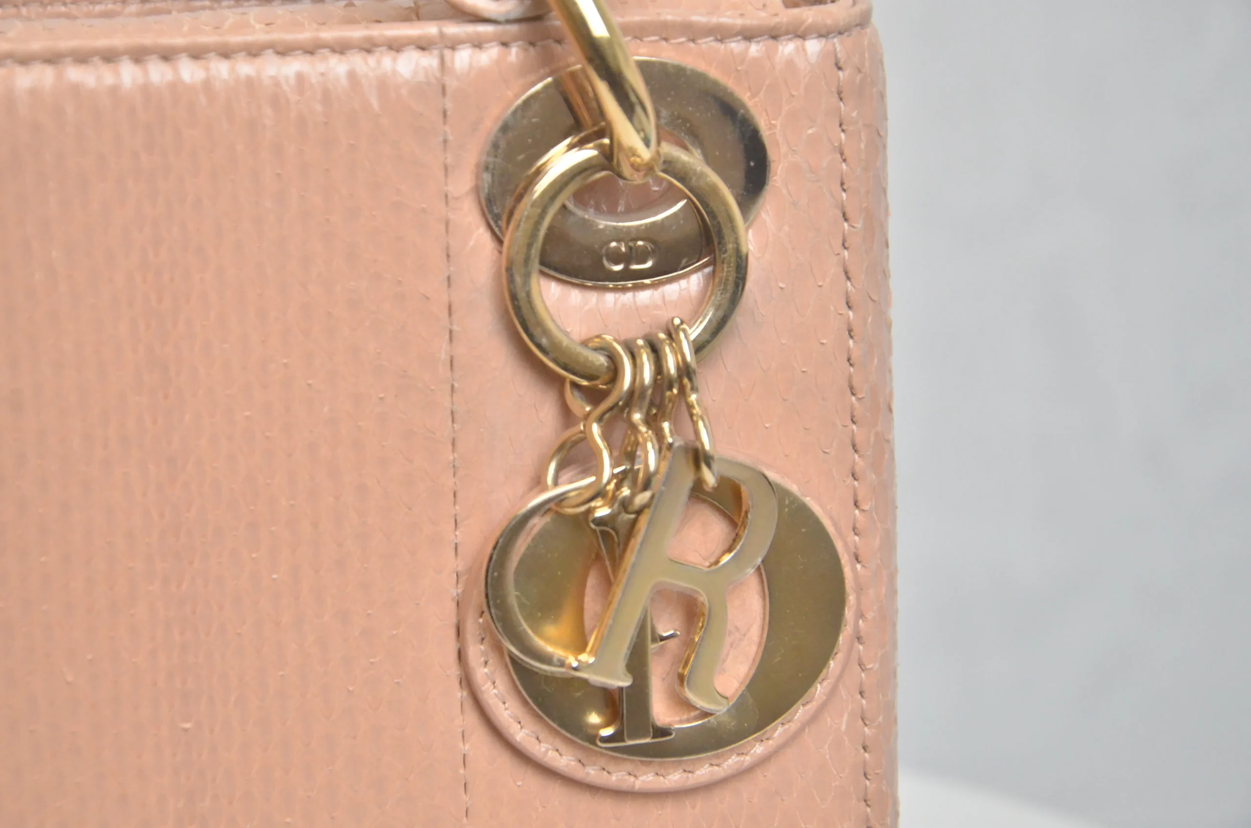 DIOR Limited Edition Mini Lady Dior - Naked Pink Python Leather DIOR Limited Edition Mini Lady Dior - Naked Pink Python Leather