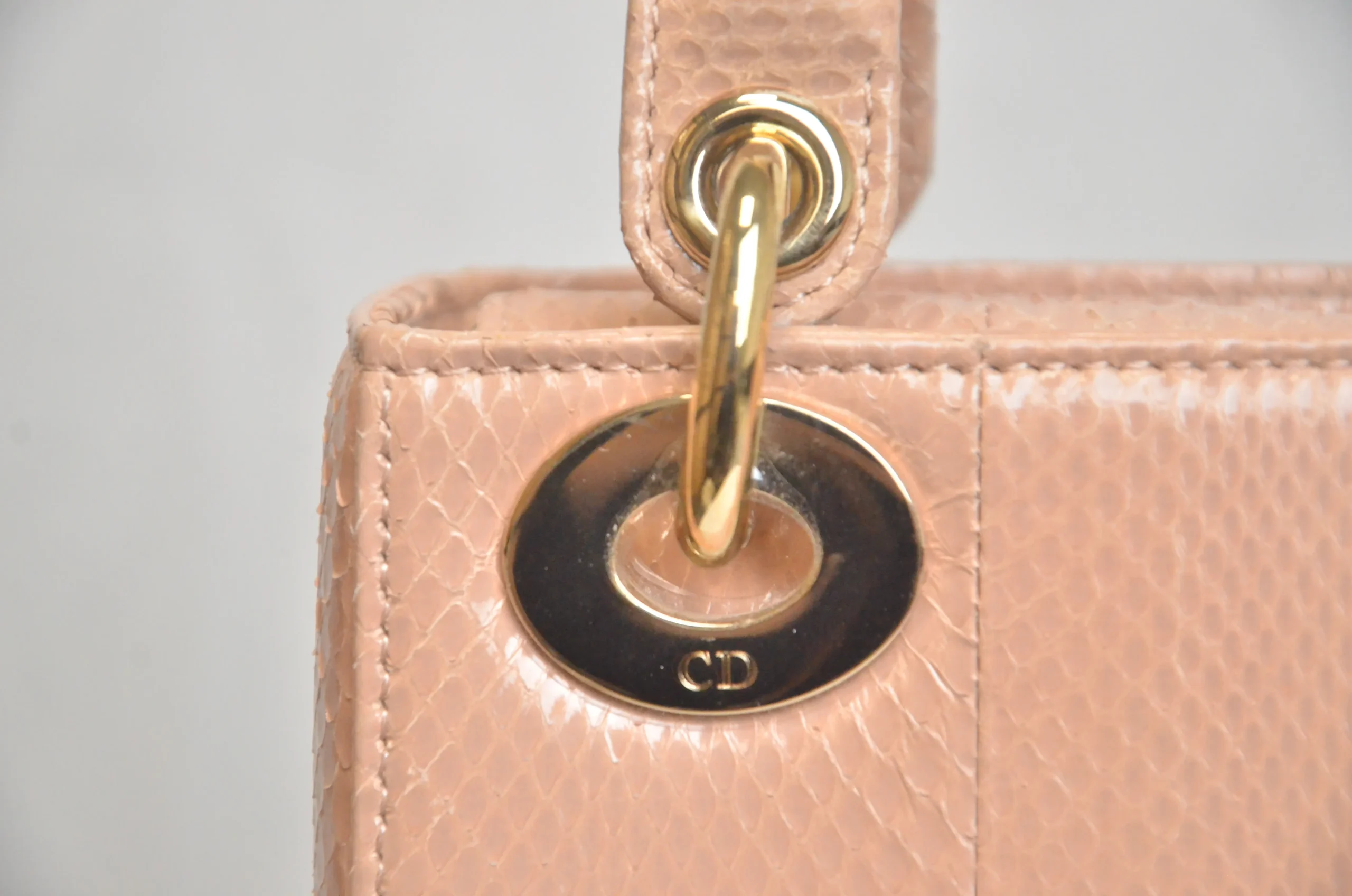 DIOR Limited Edition Mini Lady Dior - Naked Pink Python Leather DIOR Limited Edition Mini Lady Dior - Naked Pink Python Leather