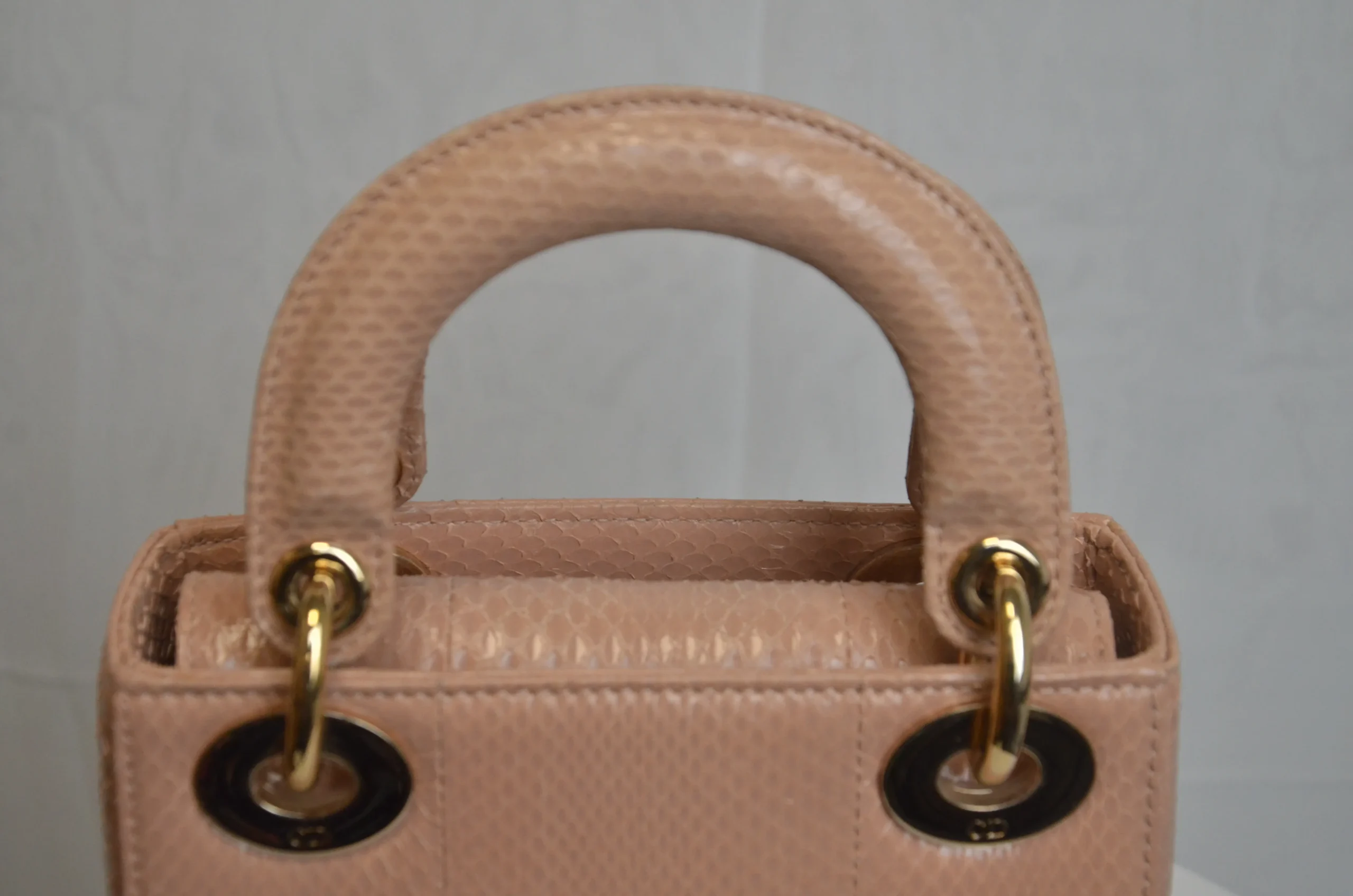 DIOR Limited Edition Mini Lady Dior - Naked Pink Python Leather DIOR Limited Edition Mini Lady Dior - Naked Pink Python Leather