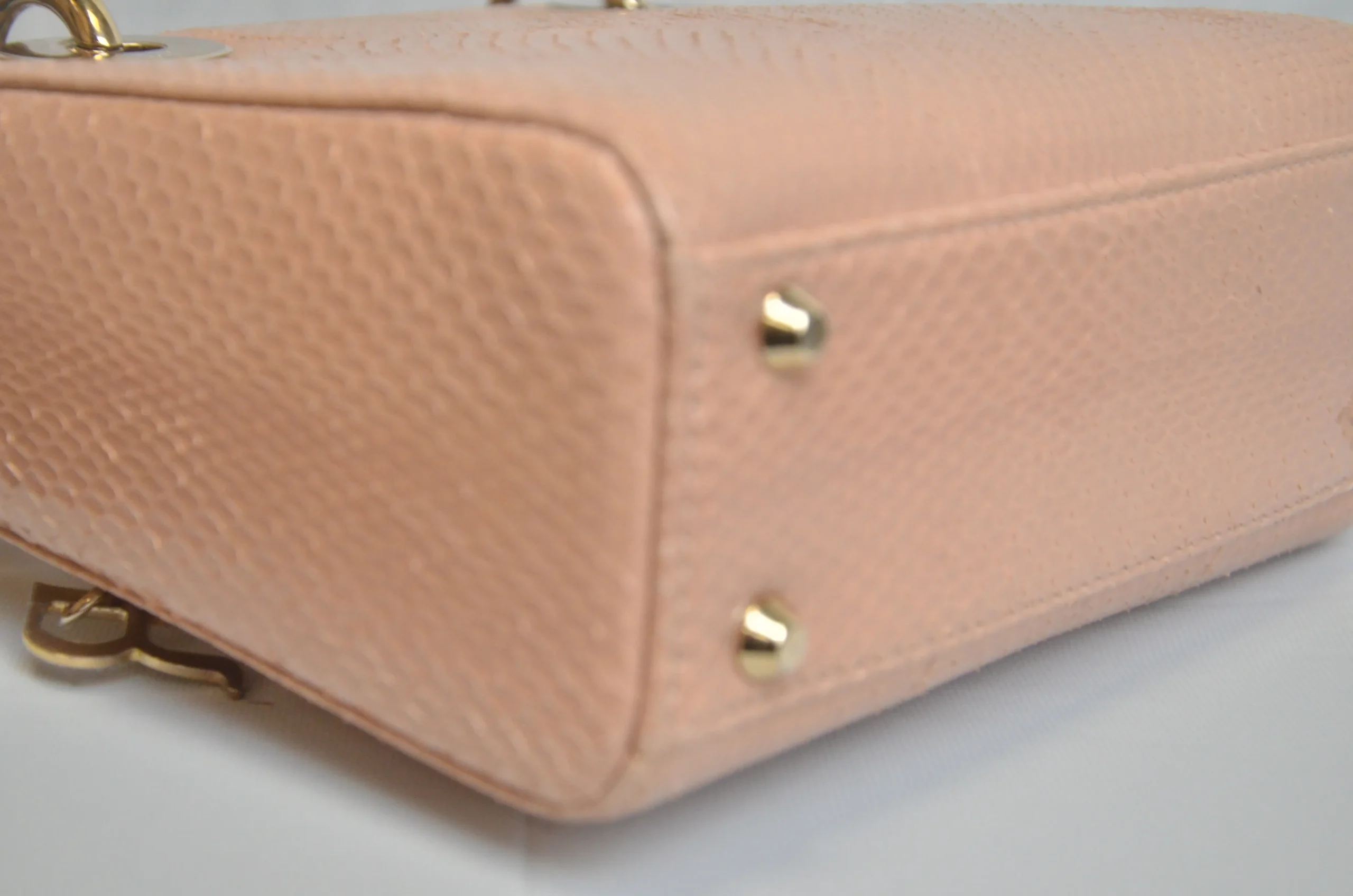 DIOR Limited Edition Mini Lady Dior - Naked Pink Python Leather DIOR Limited Edition Mini Lady Dior - Naked Pink Python Leather