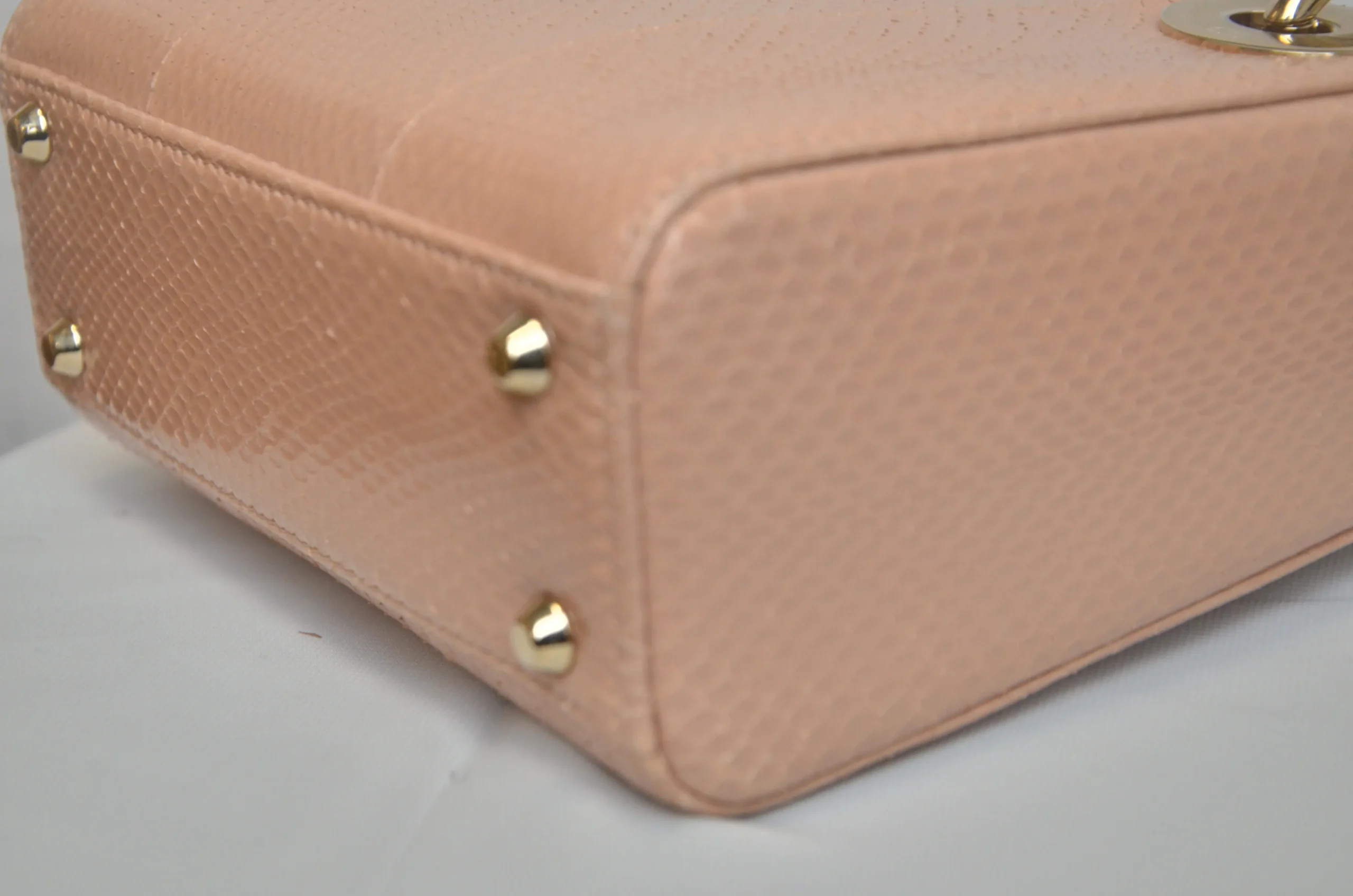 DIOR Limited Edition Mini Lady Dior - Naked Pink Python Leather DIOR Limited Edition Mini Lady Dior - Naked Pink Python Leather