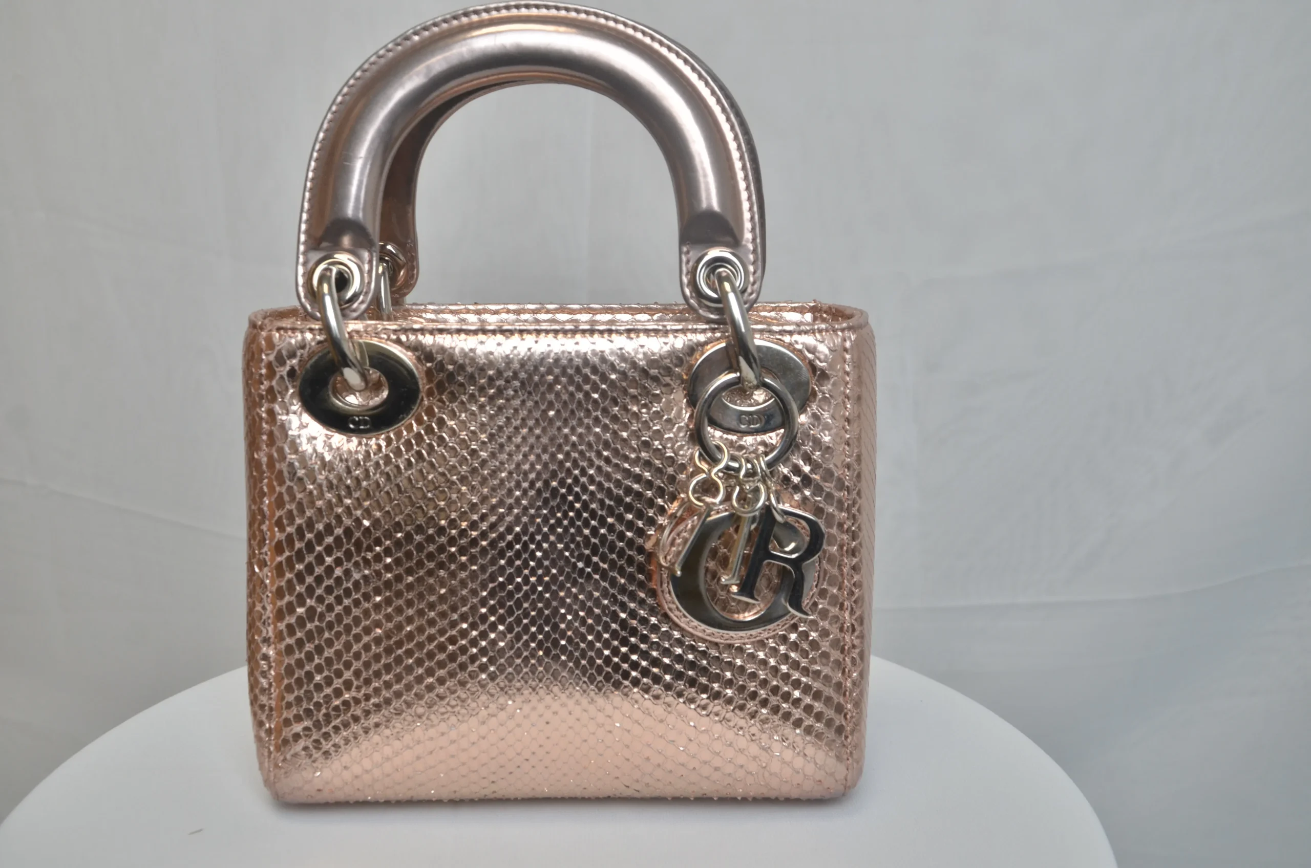 DIOR Mini Lady Dior Bag Rose Gold Leather Limited Version DIOR Mini Lady Dior Bag Rose Gold Leather Limited Version