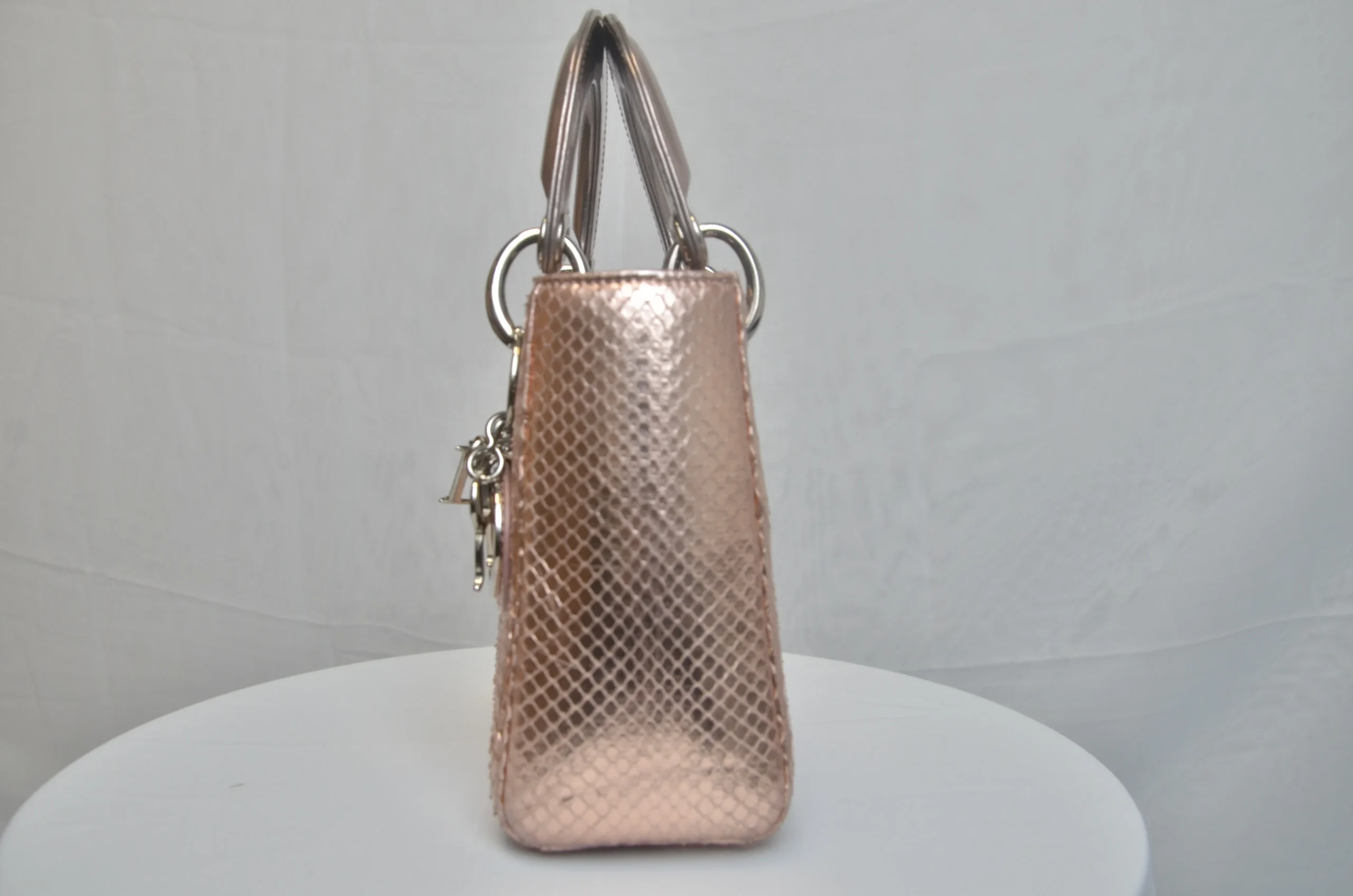 DIOR Mini Lady Dior Bag Rose Gold Leather Limited Version DIOR Mini Lady Dior Bag Rose Gold Leather Limited Version