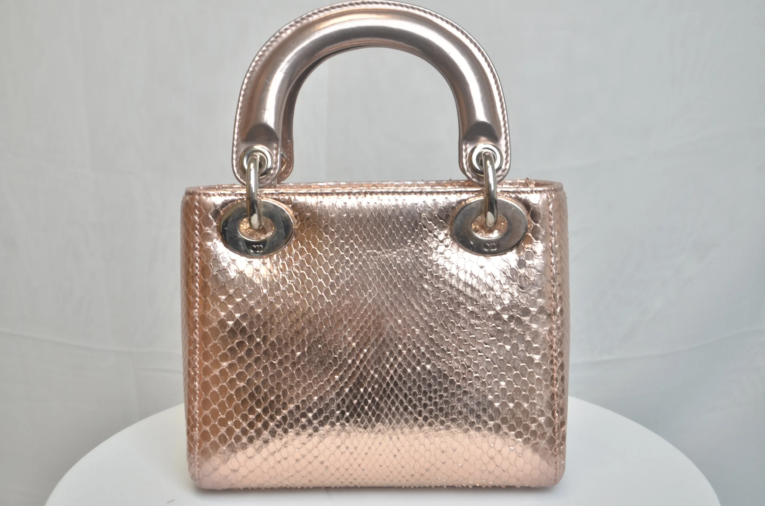 DIOR Mini Lady Dior Bag Rose Gold Leather Limited Version DIOR Mini Lady Dior Bag Rose Gold Leather Limited Version