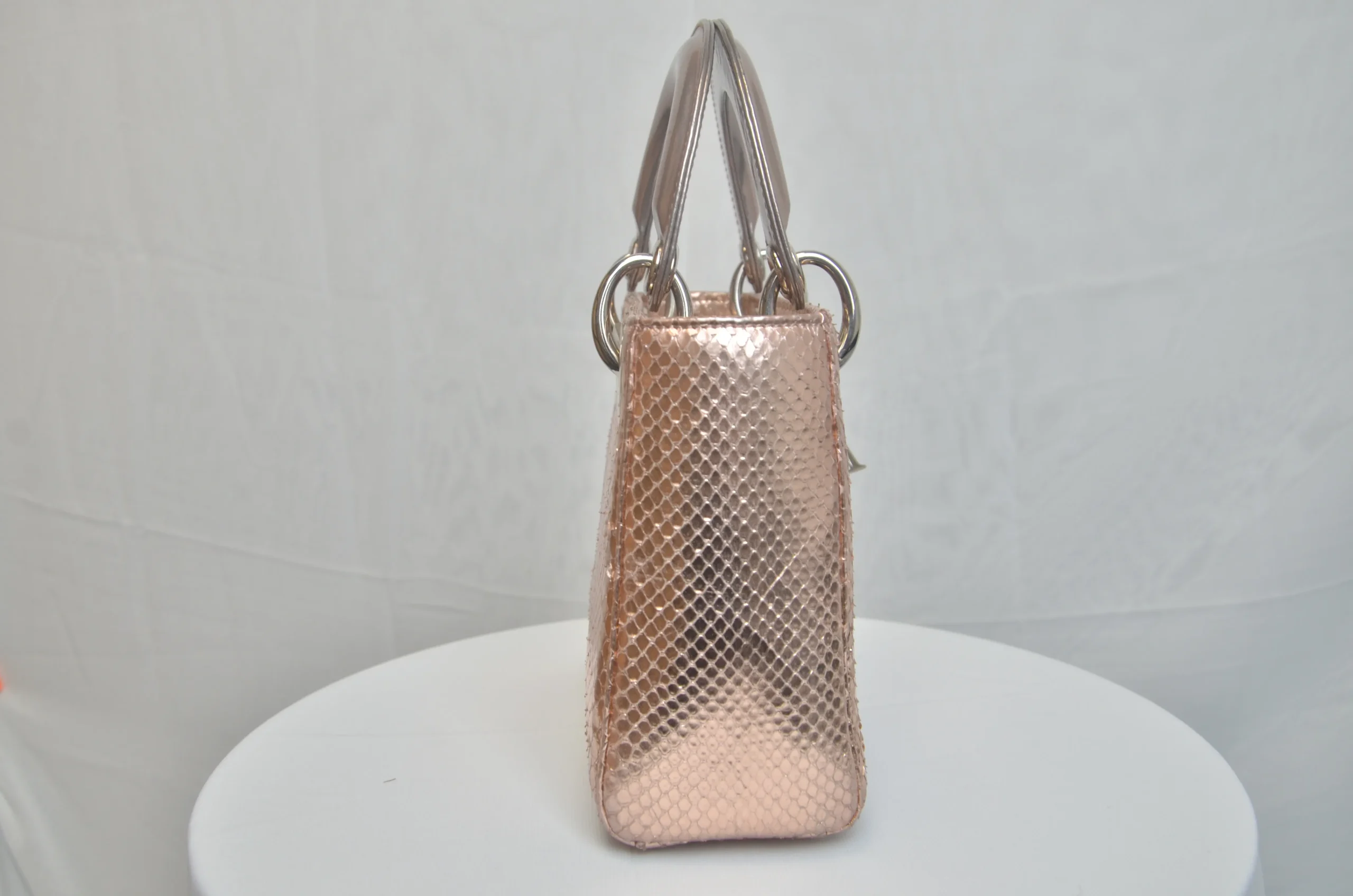 DIOR Mini Lady Dior Bag Rose Gold Leather Limited Version DIOR Mini Lady Dior Bag Rose Gold Leather Limited Version