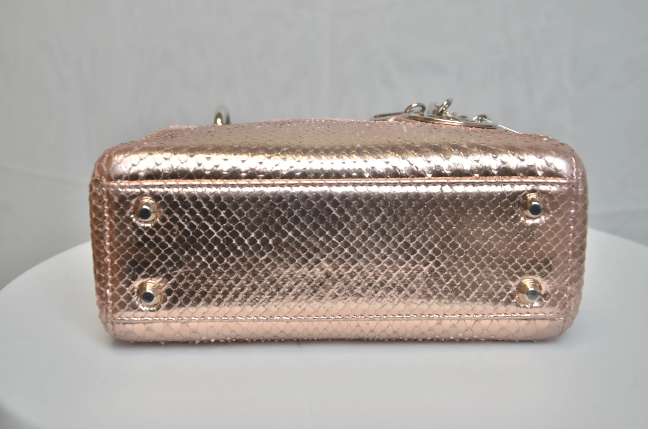 DIOR Mini Lady Dior Bag Rose Gold Leather Limited Version DIOR Mini Lady Dior Bag Rose Gold Leather Limited Version