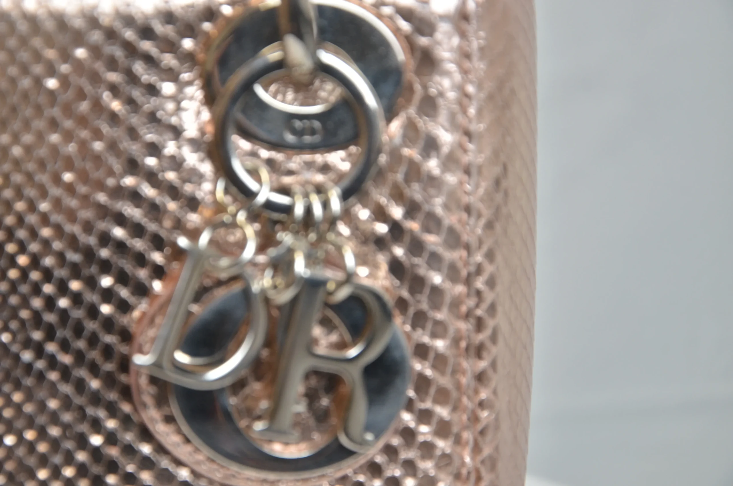 DIOR Mini Lady Dior Bag Rose Gold Leather Limited Version DIOR Mini Lady Dior Bag Rose Gold Leather Limited Version