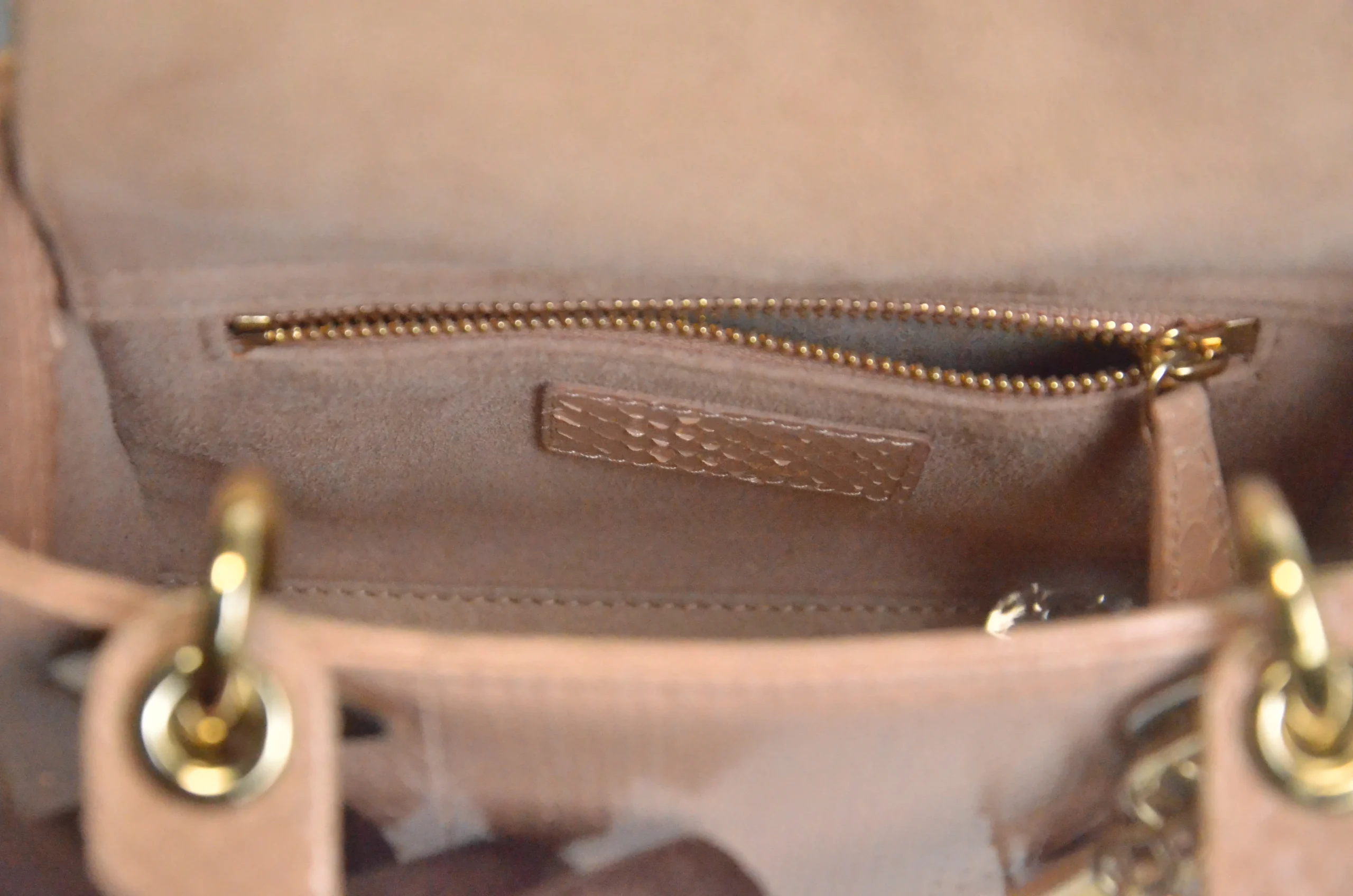 DIOR Limited Edition Mini Lady Dior - Naked Pink Python Leather DIOR Limited Edition Mini Lady Dior - Naked Pink Python Leather