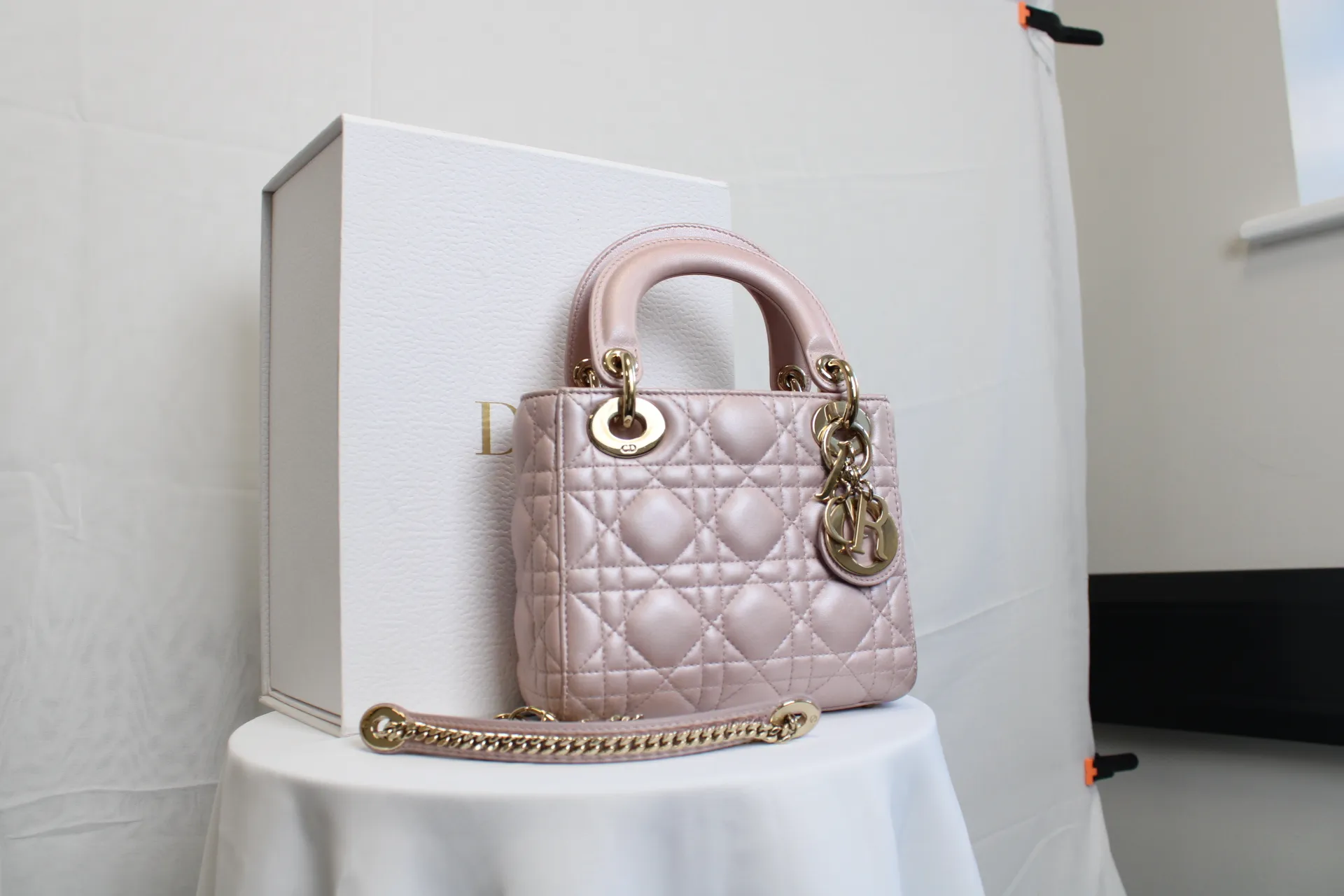DIOR Mini Lady Dior Bag Pink Pearl Lambskin DIOR Mini Lady Dior Bag Pink Pearl Lambskin