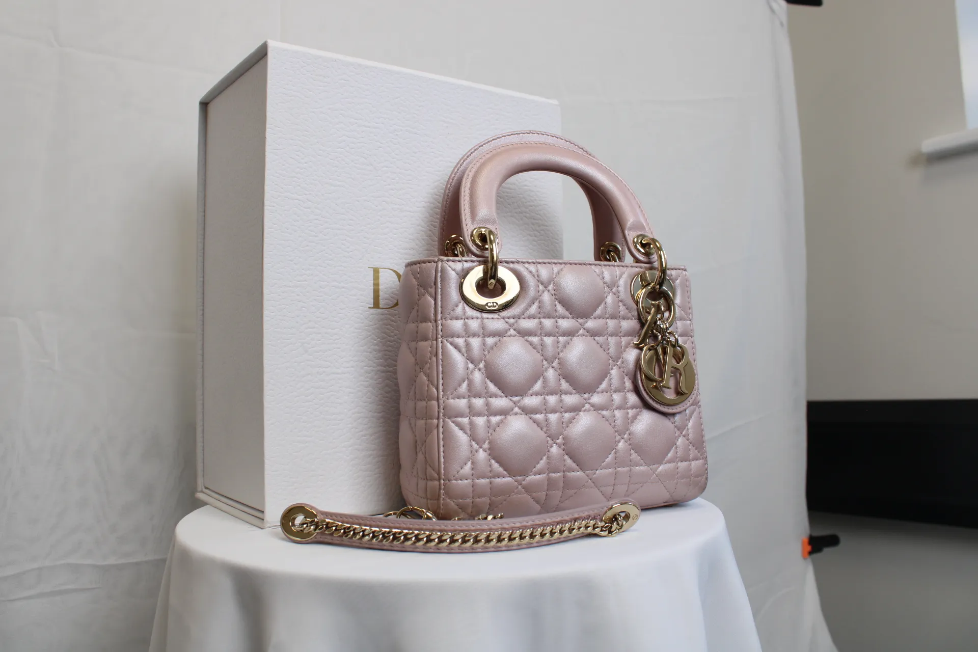 DIOR Mini Lady Dior Bag Pink Pearl Lambskin DIOR Mini Lady Dior Bag Pink Pearl Lambskin