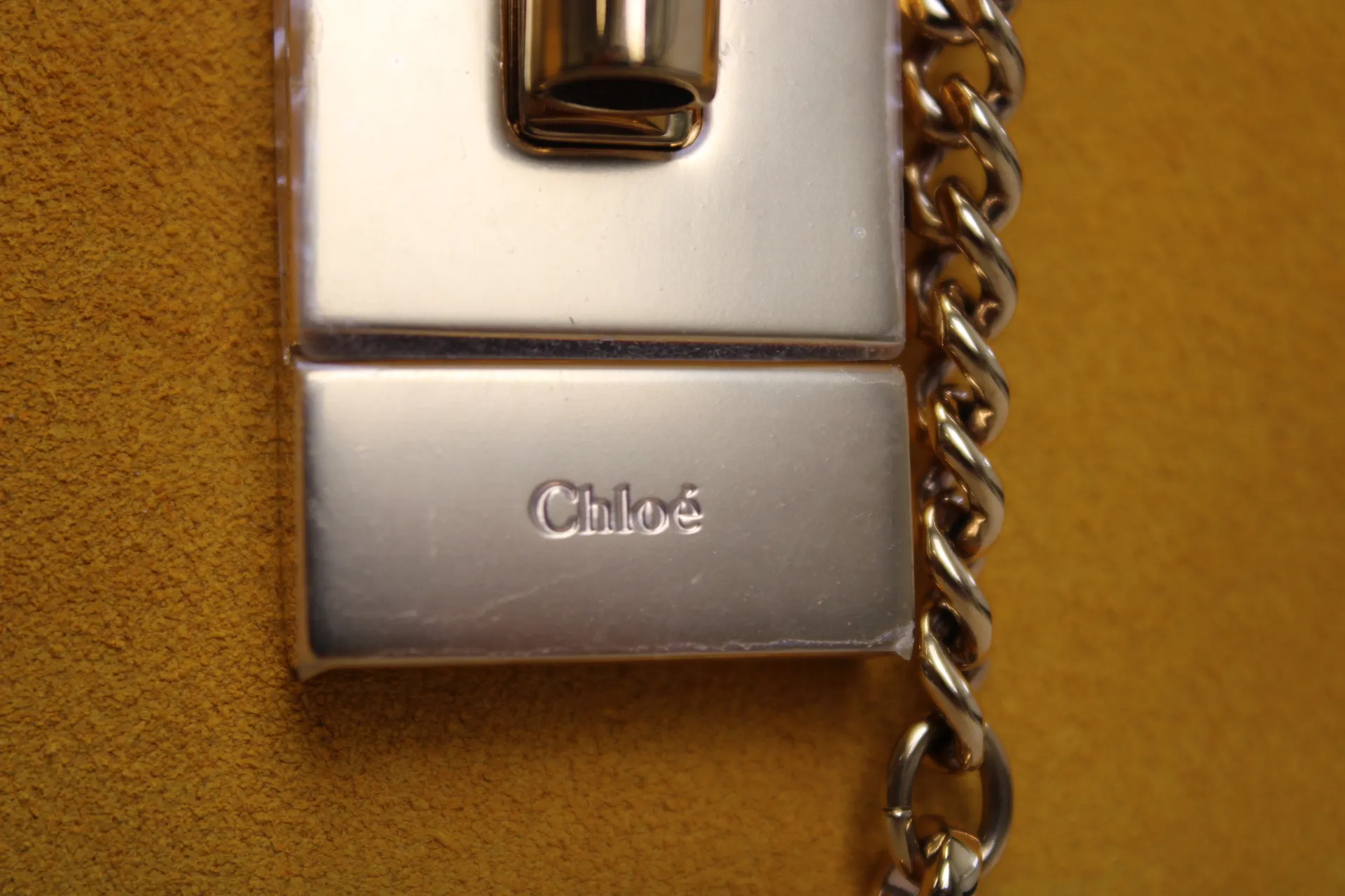 CHLOE Yellow/Beige Suede/Lambskin Leather Small Drew Bag CHLOE Yellow/Beige Suede/Lambskin Leather Small Drew Bag