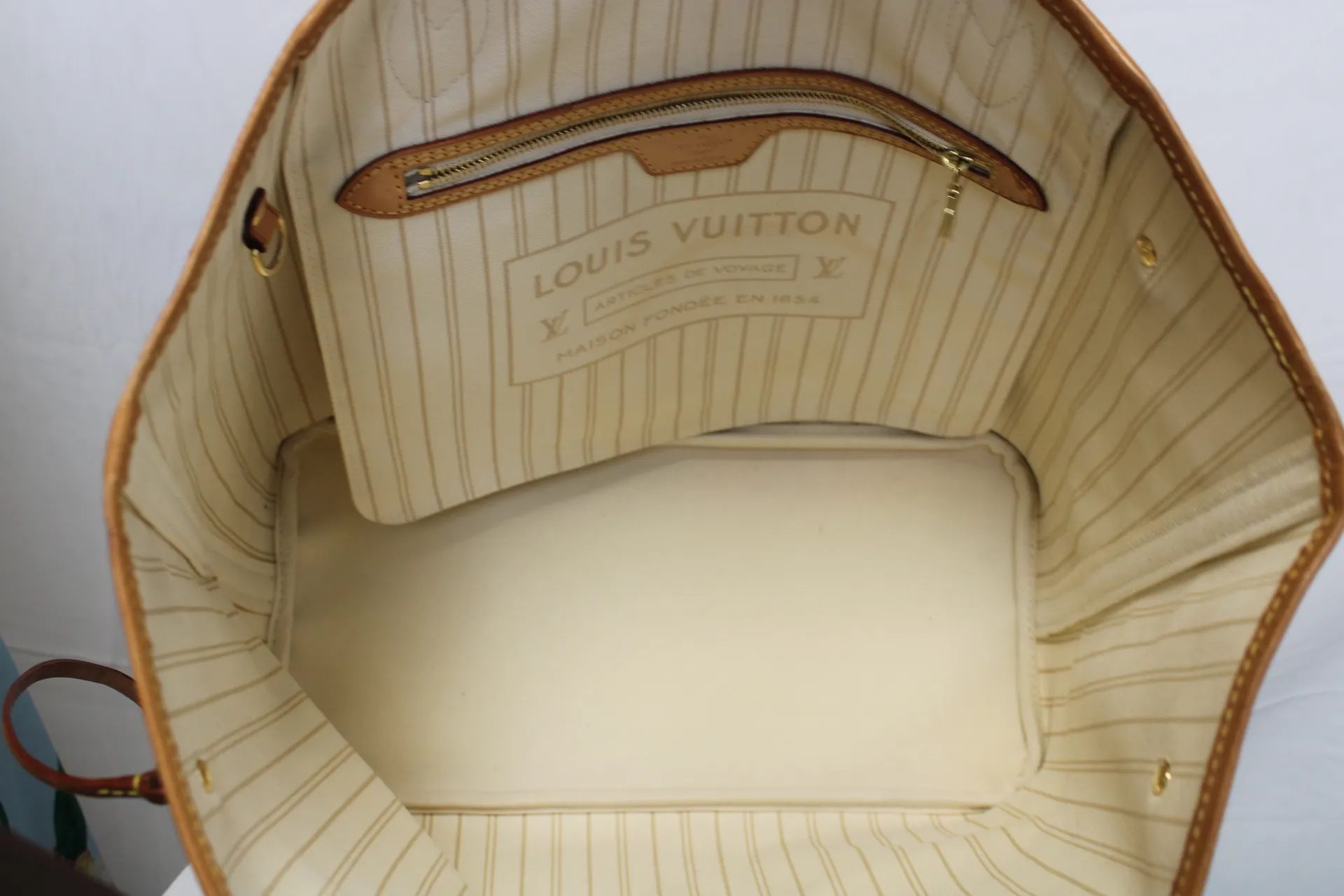 LOUIS VUITTON Neverfull MM Damier Azur Canvas Bag LOUIS VUITTON Neverfull MM Damier Azur Canvas Bag