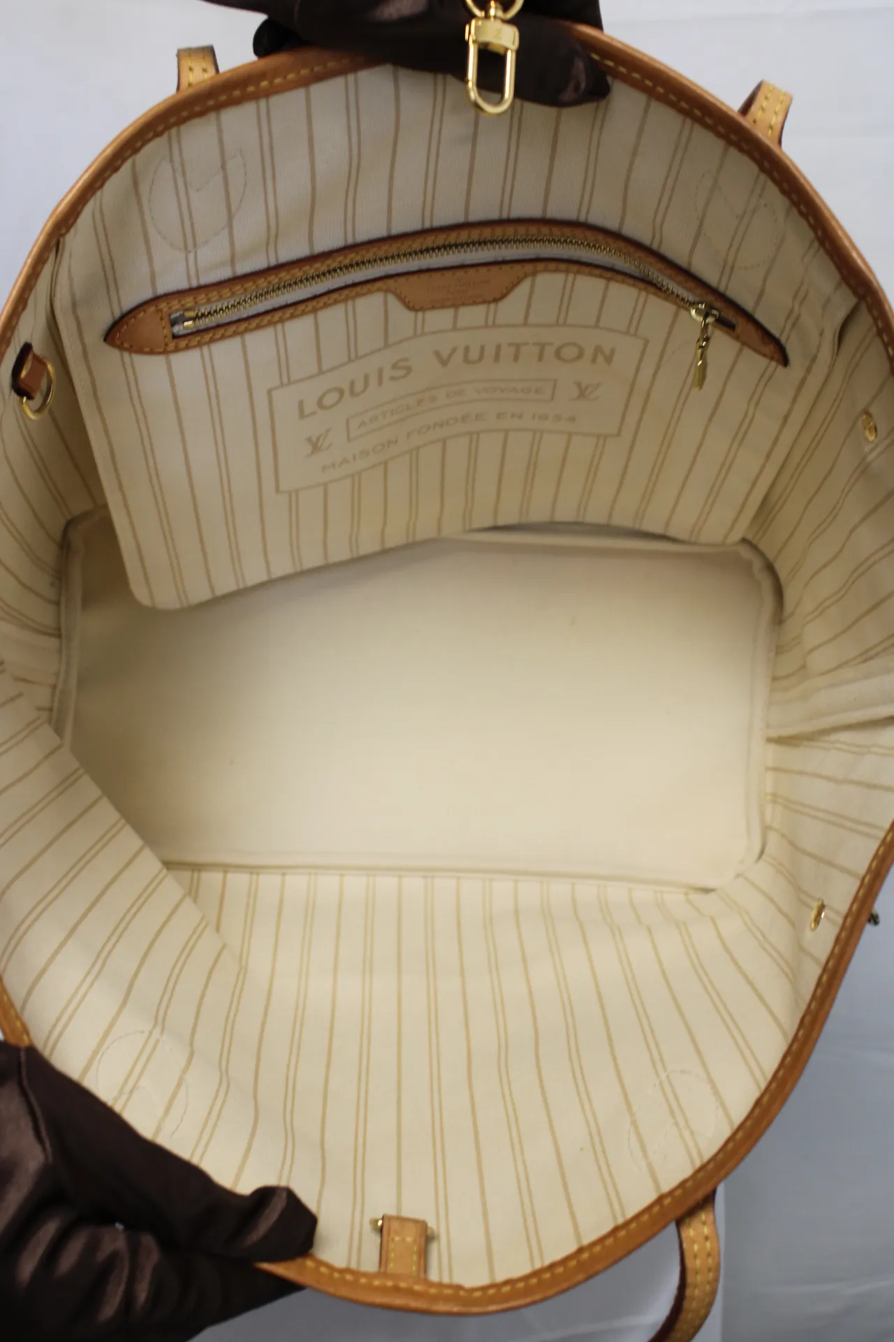 LOUIS VUITTON Neverfull MM Damier Azur Canvas Bag LOUIS VUITTON Neverfull MM Damier Azur Canvas Bag