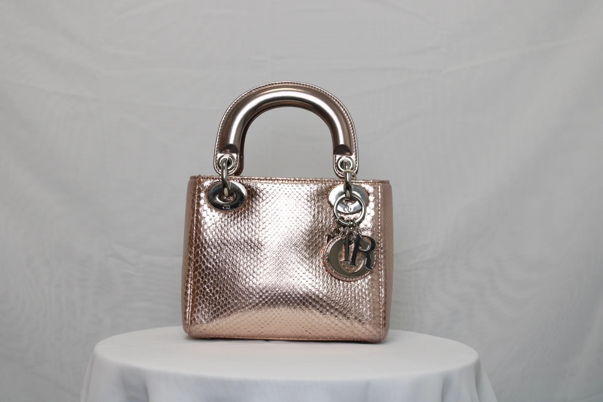 DIOR Mini Lady Dior Bag Rose Gold Leather Limited Version DIOR Mini Lady Dior Bag Rose Gold Leather Limited Version