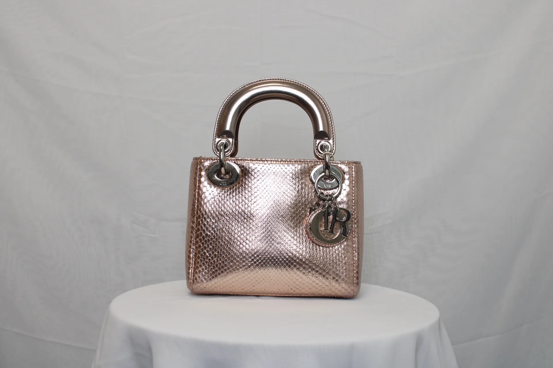 DIOR Mini Lady Dior Bag Rose Gold Leather Limited Version DIOR Mini Lady Dior Bag Rose Gold Leather Limited Version