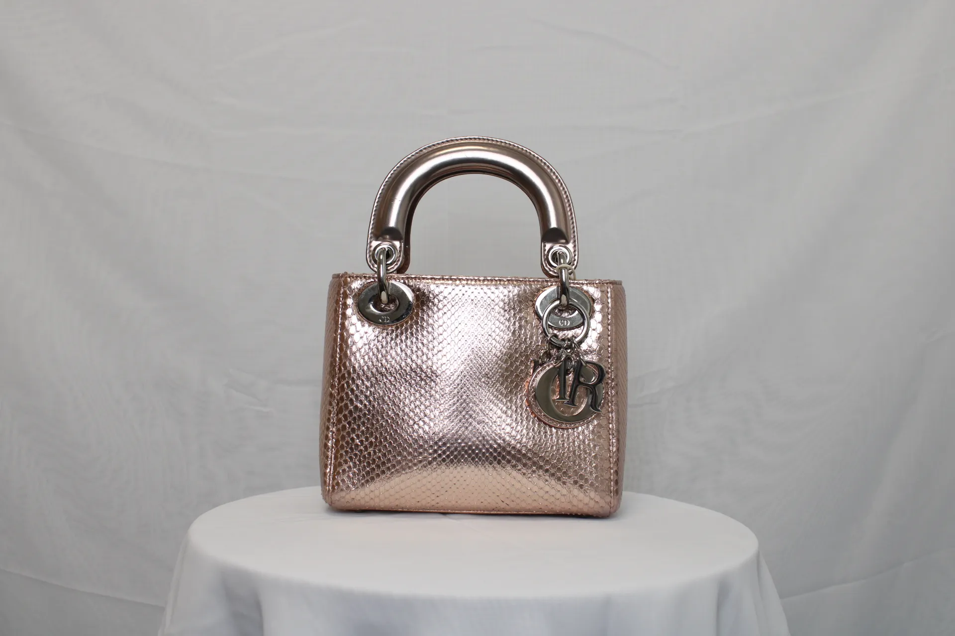 DIOR Mini Lady Dior Bag Rose Gold Leather Limited Version DIOR Mini Lady Dior Bag Rose Gold Leather Limited Version