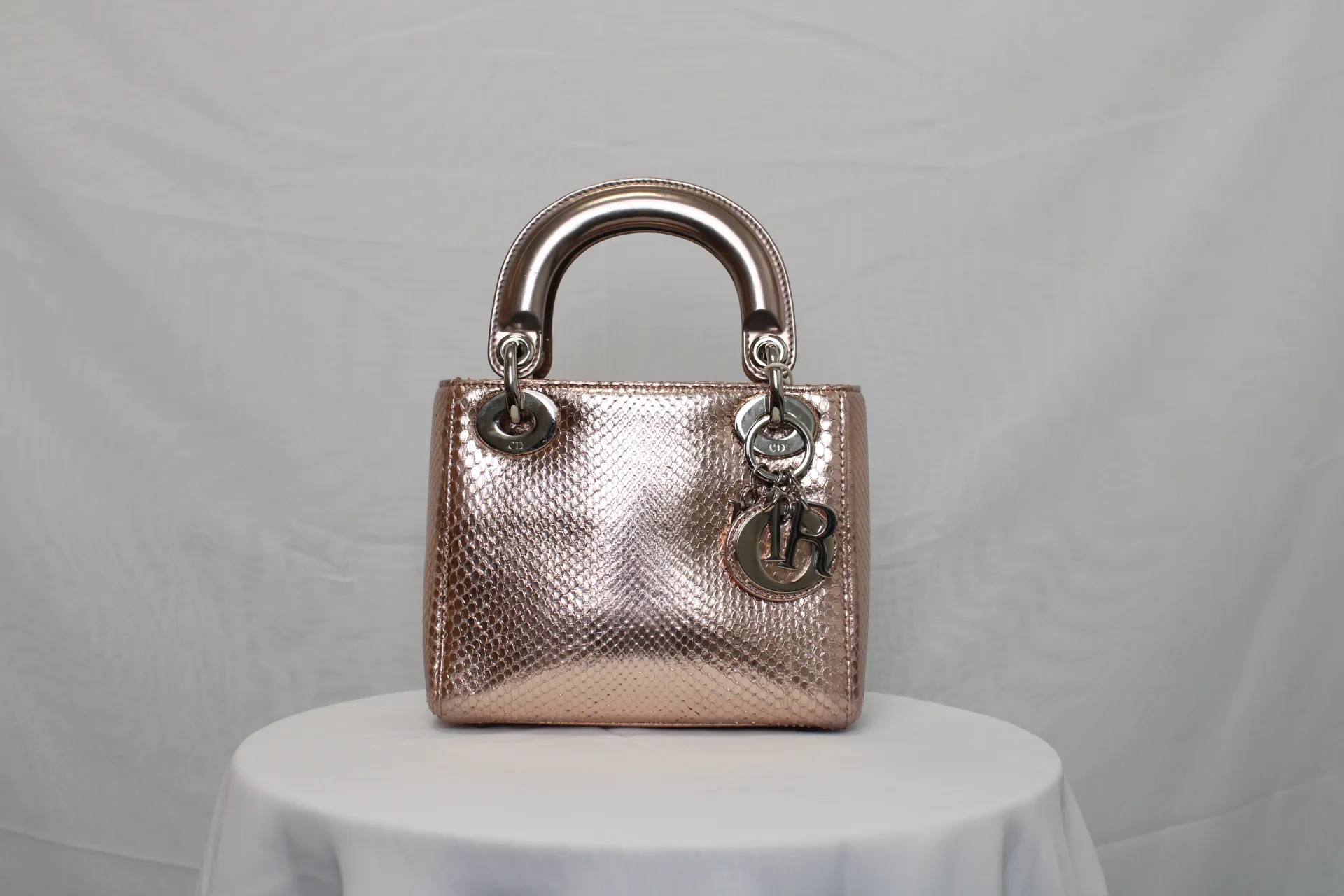 DIOR Mini Lady Dior Bag Rose Gold Leather Limited Version DIOR Mini Lady Dior Bag Rose Gold Leather Limited Version