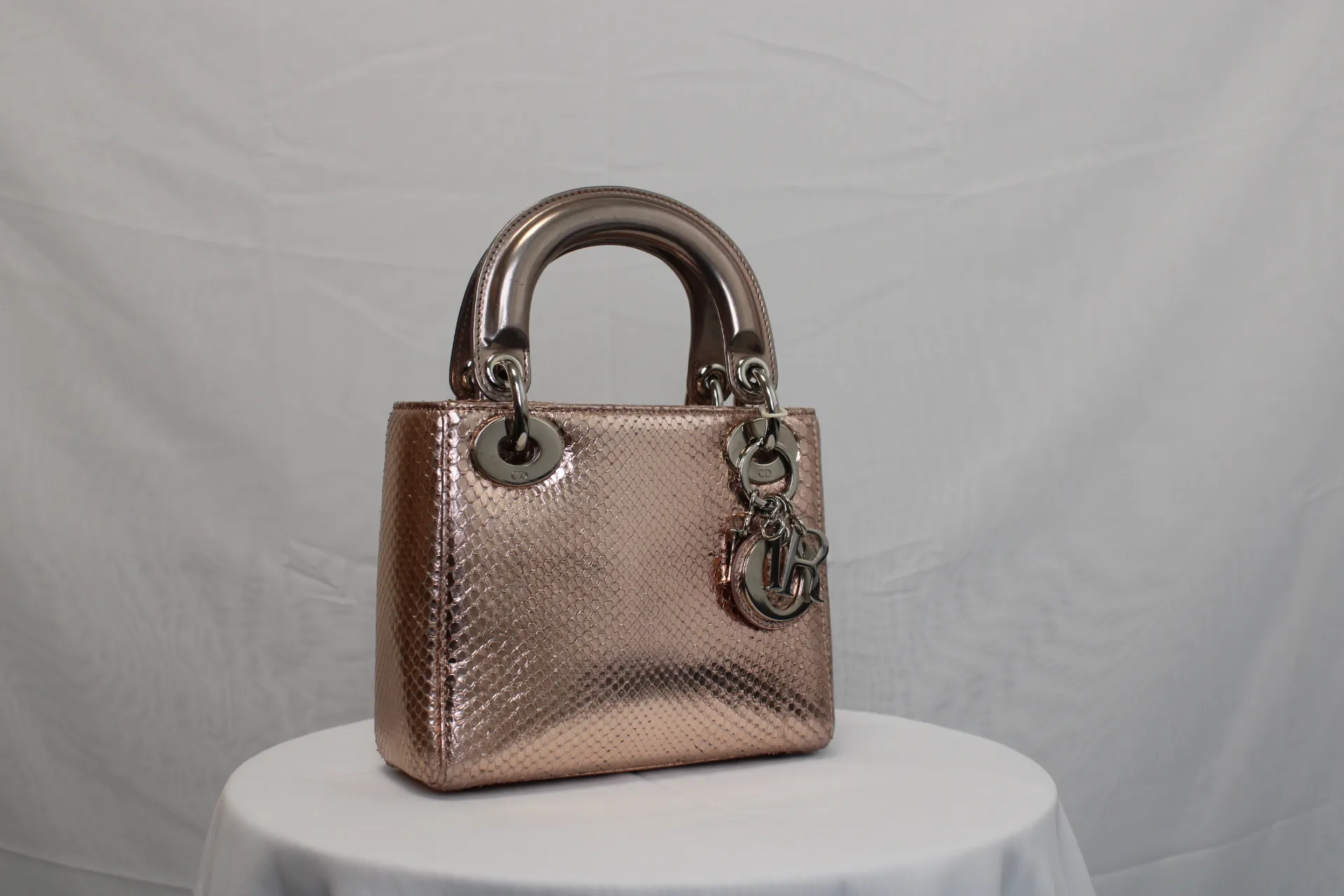 DIOR Mini Lady Dior Bag Rose Gold Leather Limited Version DIOR Mini Lady Dior Bag Rose Gold Leather Limited Version