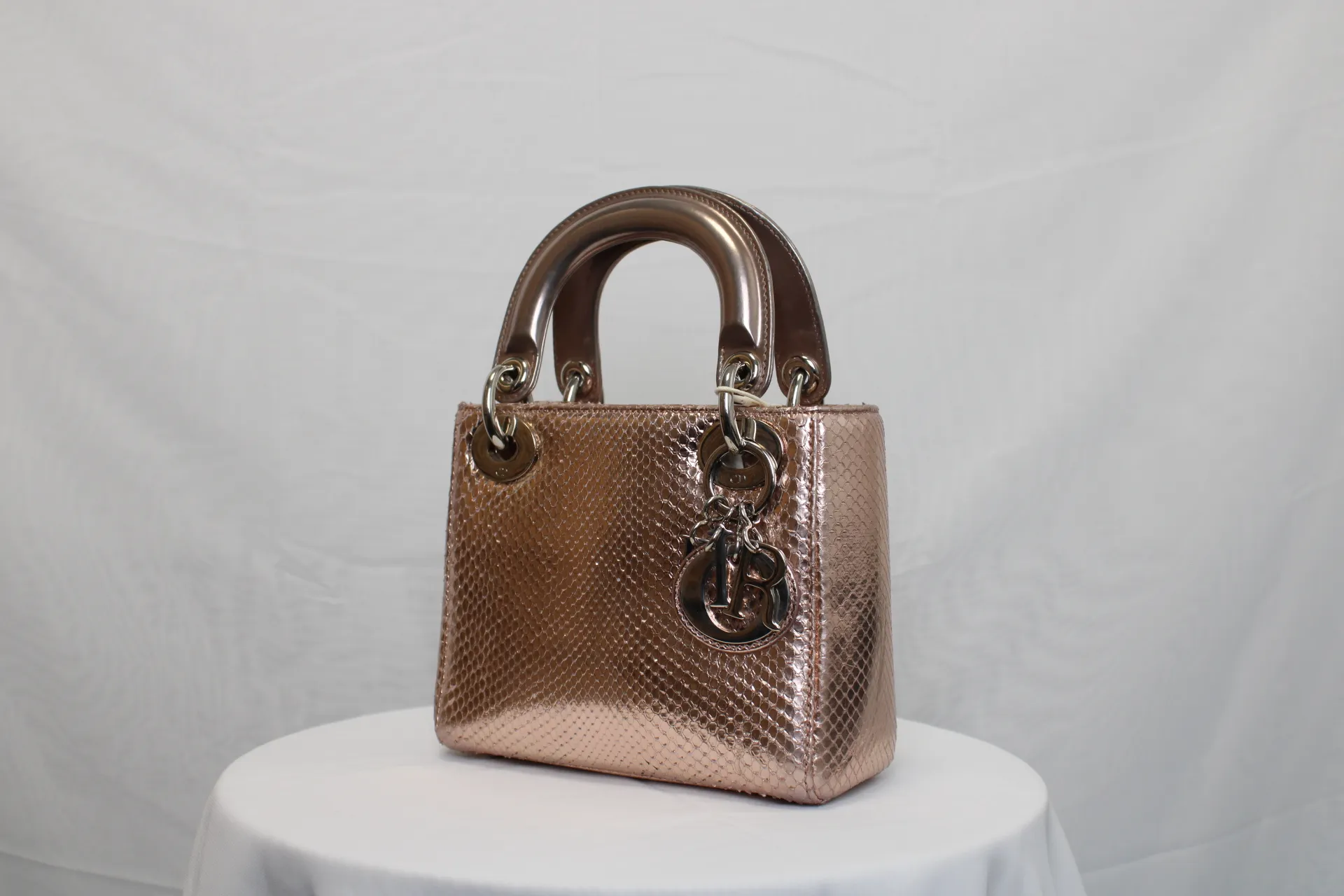 DIOR Mini Lady Dior Bag Rose Gold Leather Limited Version DIOR Mini Lady Dior Bag Rose Gold Leather Limited Version