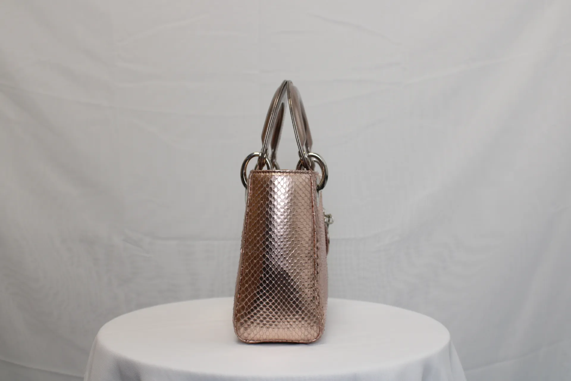 DIOR Mini Lady Dior Bag Rose Gold Leather Limited Version DIOR Mini Lady Dior Bag Rose Gold Leather Limited Version