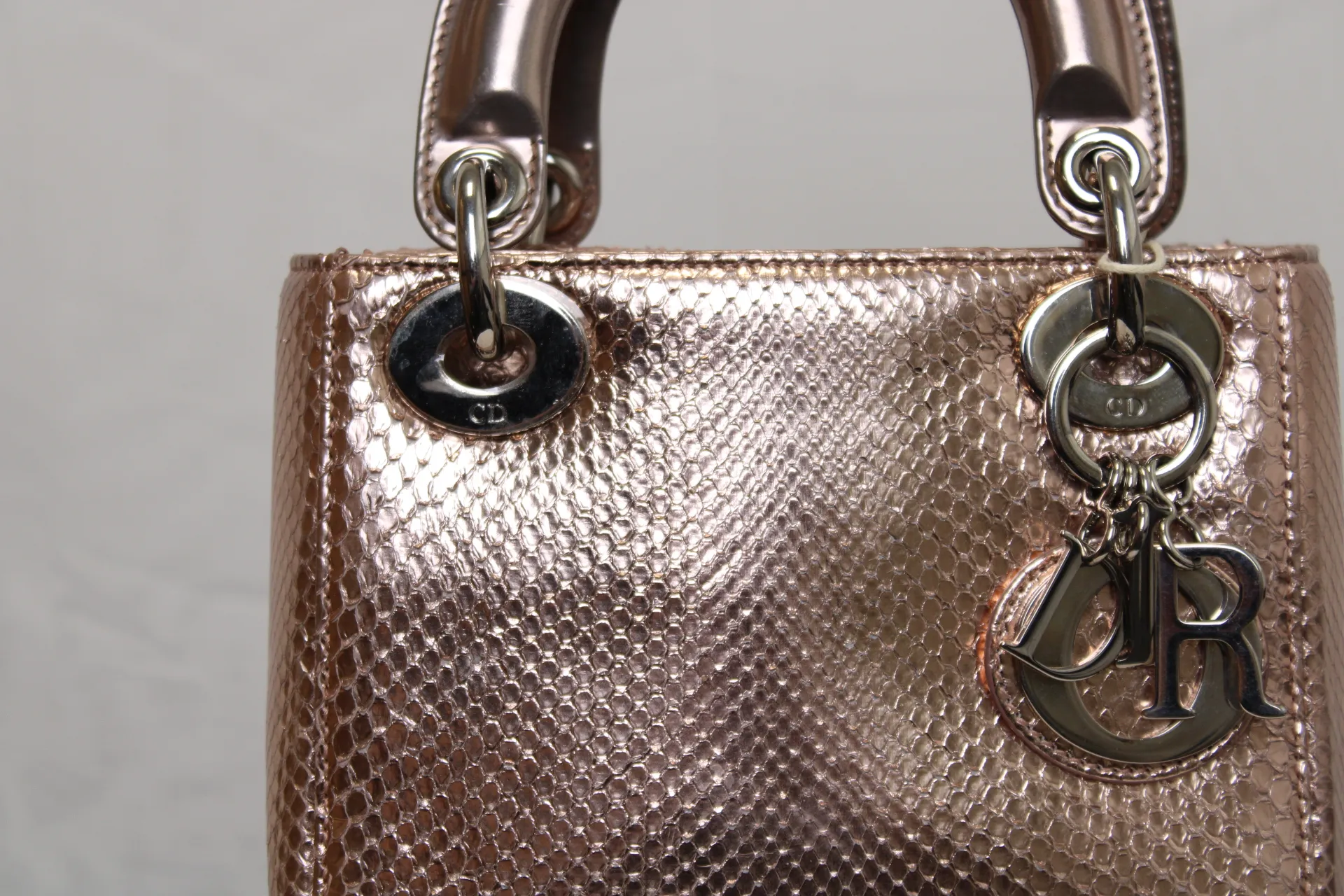 DIOR Mini Lady Dior Bag Rose Gold Leather Limited Version DIOR Mini Lady Dior Bag Rose Gold Leather Limited Version