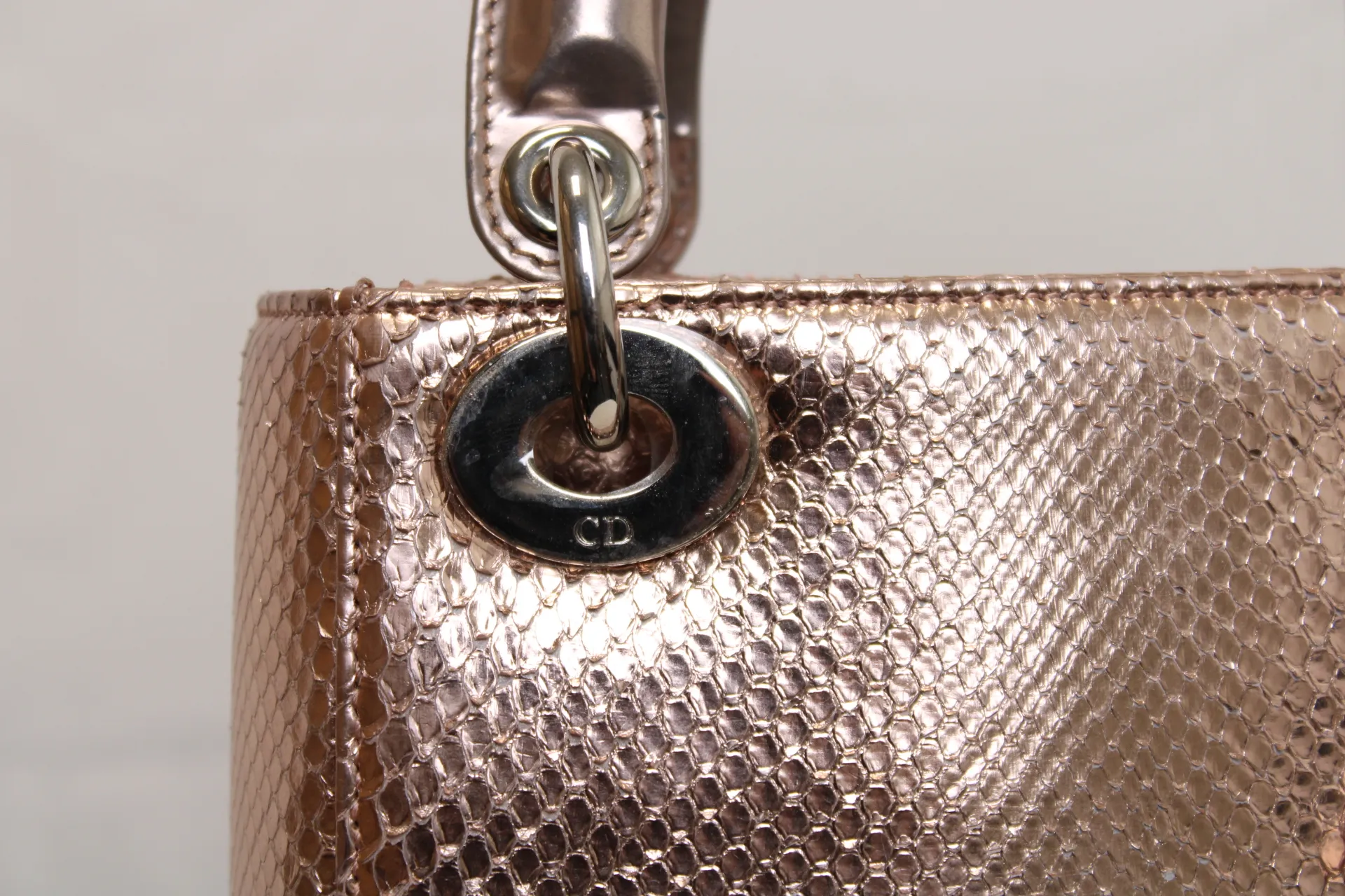 DIOR Mini Lady Dior Bag Rose Gold Leather Limited Version DIOR Mini Lady Dior Bag Rose Gold Leather Limited Version