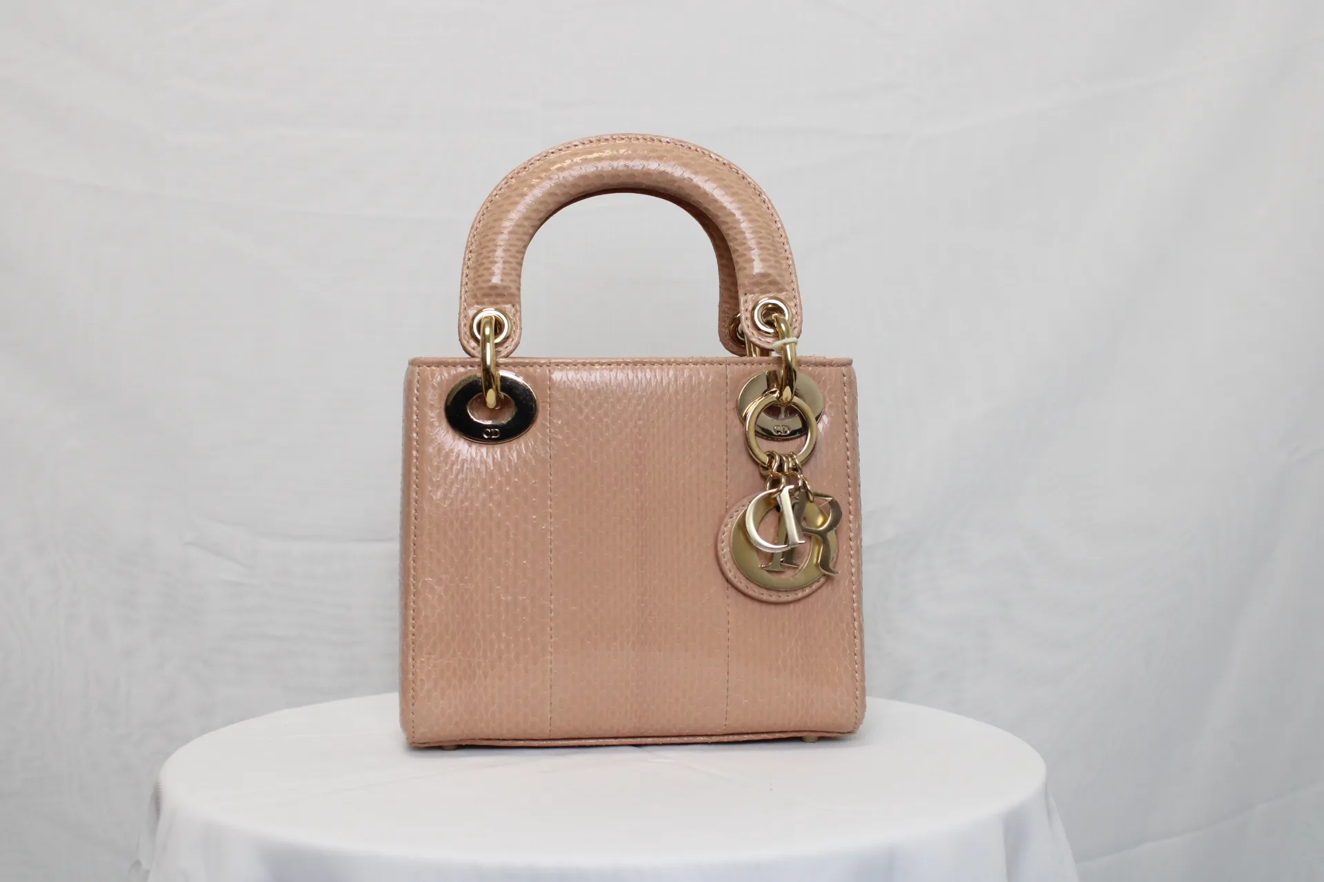 DIOR Limited Edition Mini Lady Dior - Naked Pink Python Leather DIOR Limited Edition Mini Lady Dior - Naked Pink Python Leather