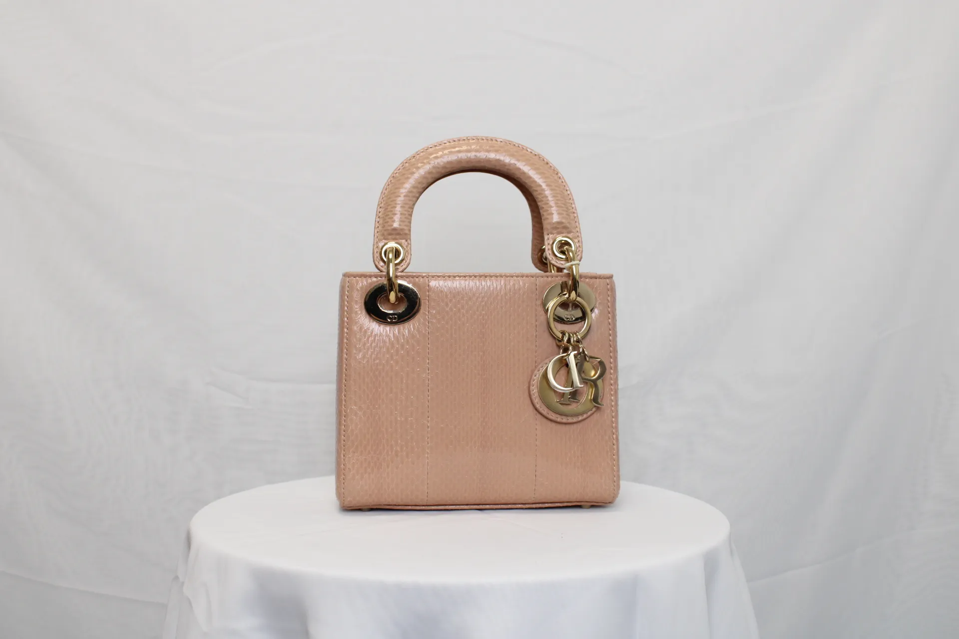 DIOR Limited Edition Mini Lady Dior - Naked Pink Python Leather DIOR Limited Edition Mini Lady Dior - Naked Pink Python Leather