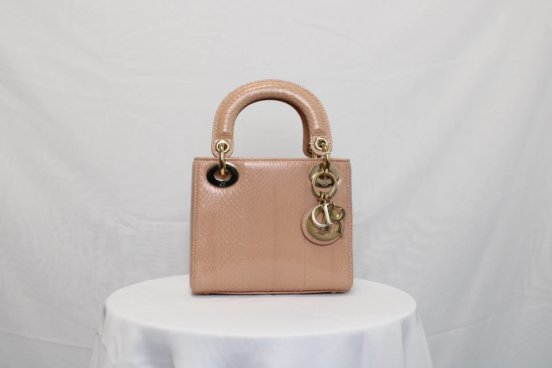 DIOR Limited Edition Mini Lady Dior - Naked Pink Python Leather DIOR Limited Edition Mini Lady Dior - Naked Pink Python Leather