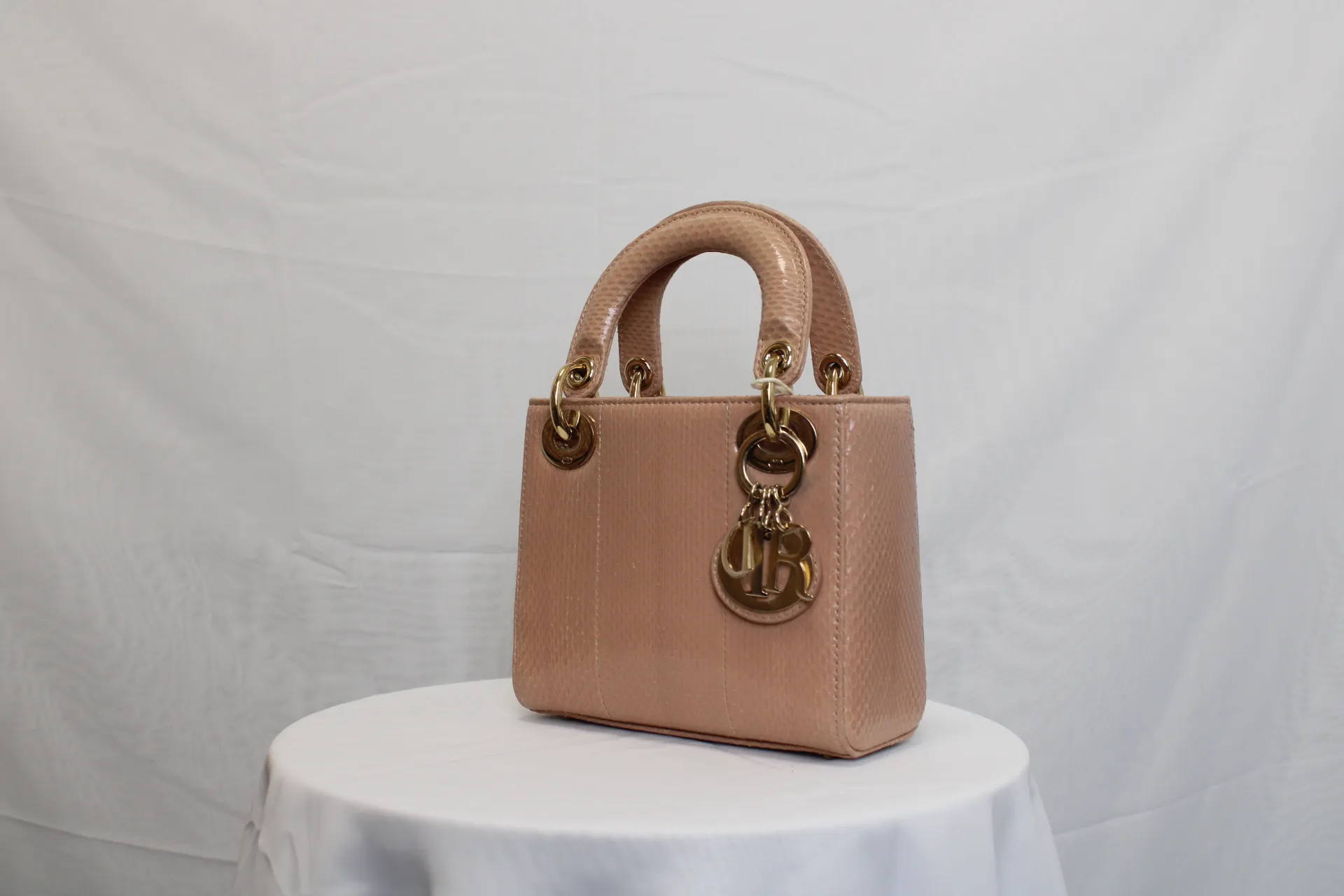 DIOR Limited Edition Mini Lady Dior - Naked Pink Python Leather DIOR Limited Edition Mini Lady Dior - Naked Pink Python Leather