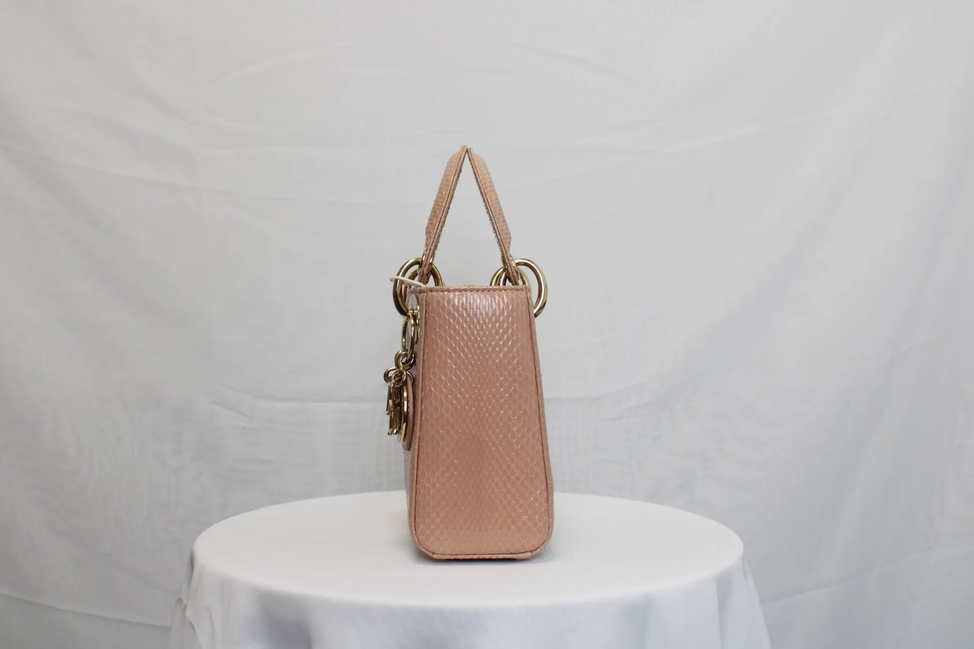 DIOR Limited Edition Mini Lady Dior - Naked Pink Python Leather DIOR Limited Edition Mini Lady Dior - Naked Pink Python Leather