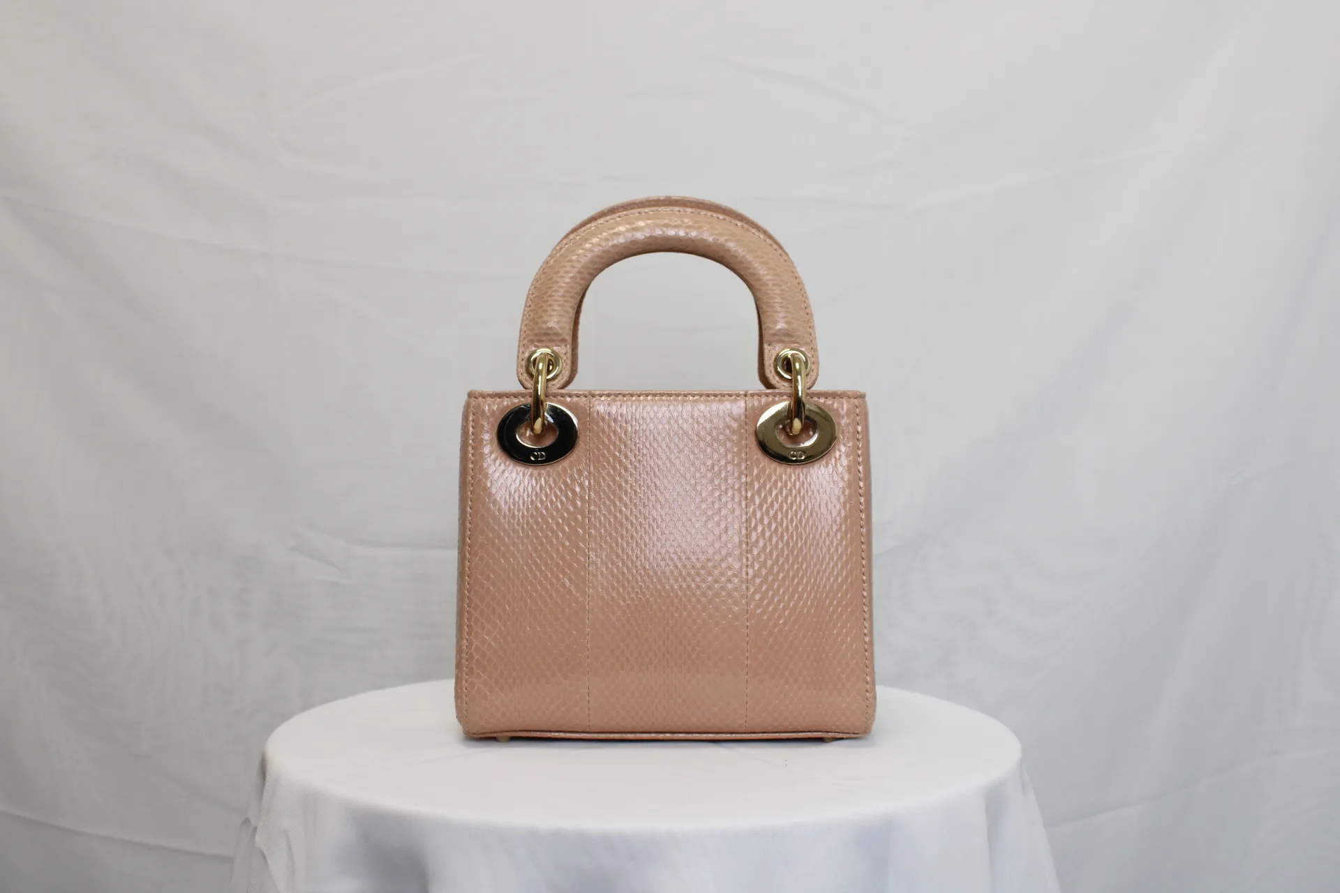 DIOR Limited Edition Mini Lady Dior - Naked Pink Python Leather DIOR Limited Edition Mini Lady Dior - Naked Pink Python Leather