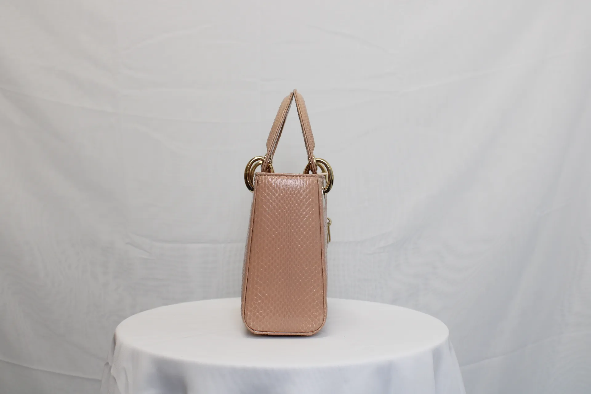 DIOR Limited Edition Mini Lady Dior - Naked Pink Python Leather DIOR Limited Edition Mini Lady Dior - Naked Pink Python Leather