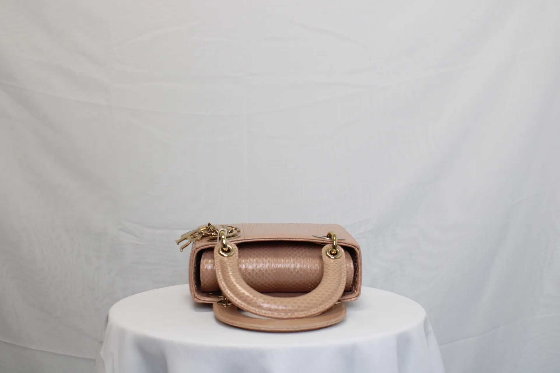 DIOR Limited Edition Mini Lady Dior - Naked Pink Python Leather DIOR Limited Edition Mini Lady Dior - Naked Pink Python Leather