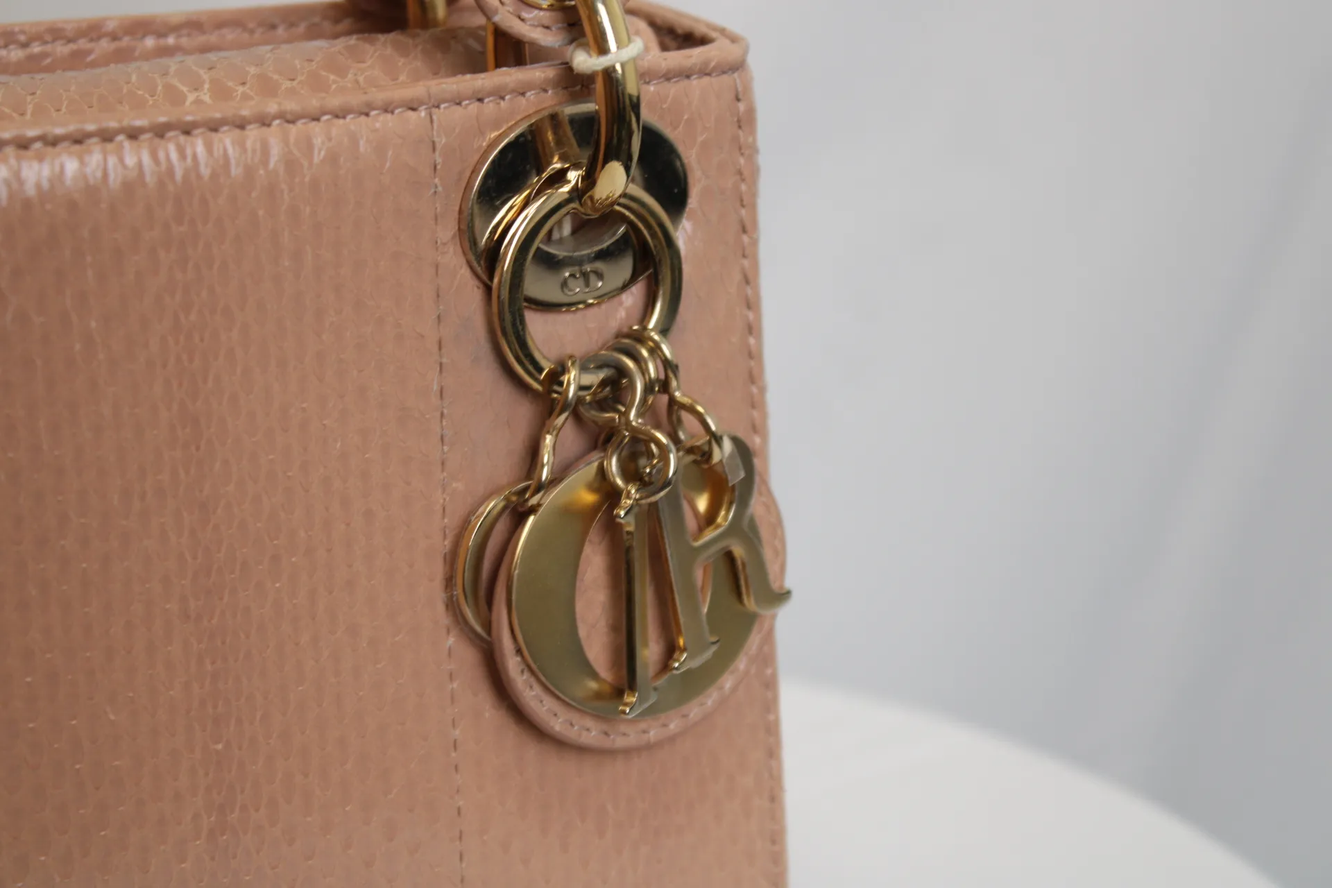 DIOR Limited Edition Mini Lady Dior - Naked Pink Python Leather DIOR Limited Edition Mini Lady Dior - Naked Pink Python Leather