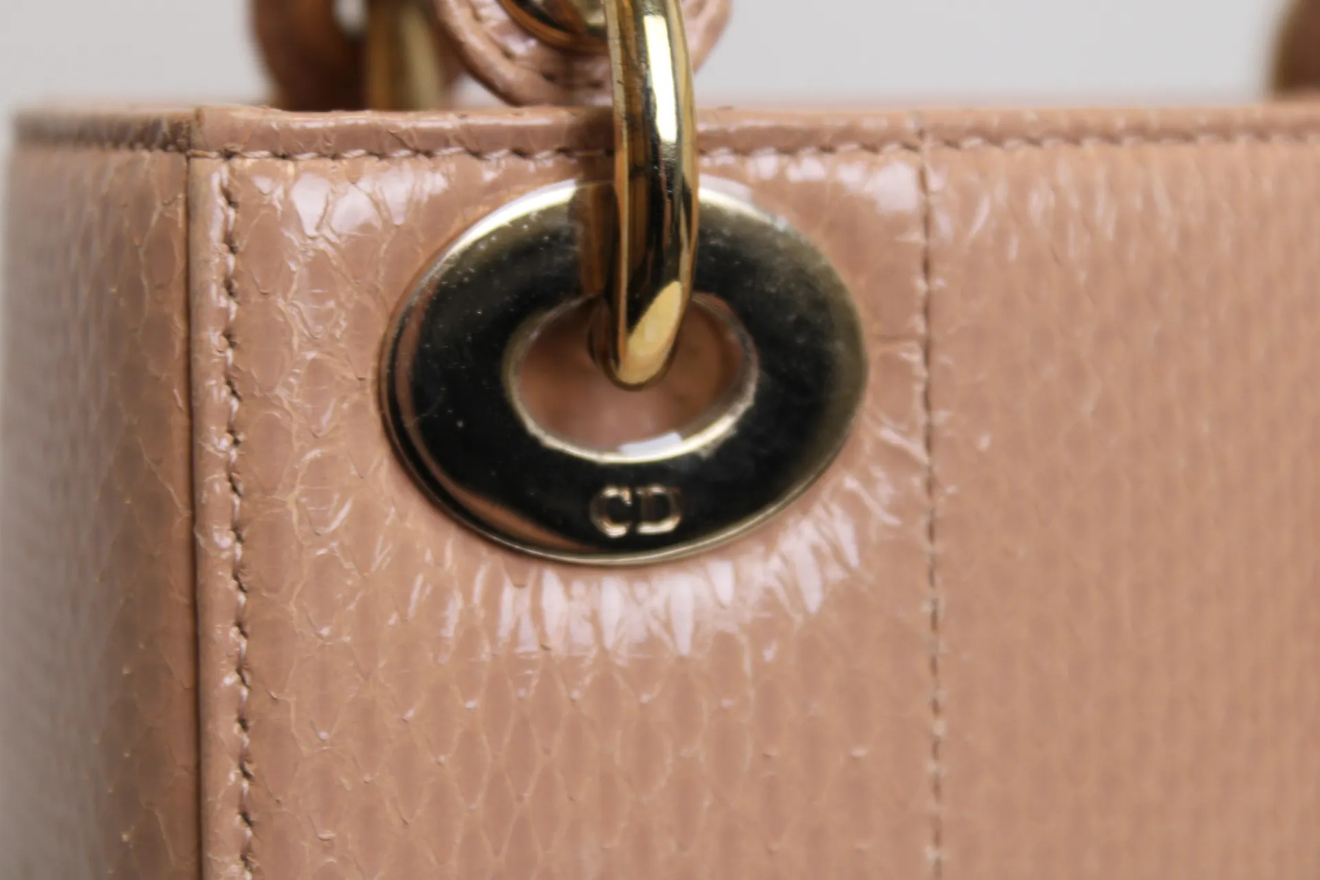 DIOR Limited Edition Mini Lady Dior - Naked Pink Python Leather DIOR Limited Edition Mini Lady Dior - Naked Pink Python Leather